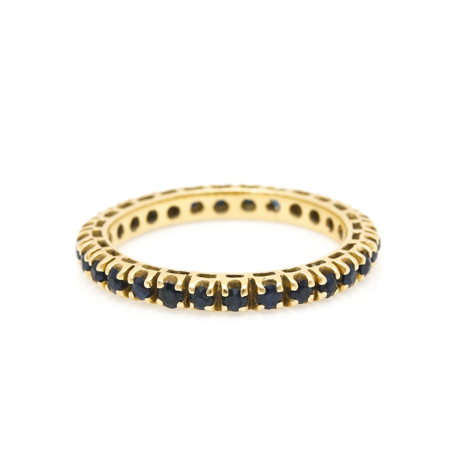 18K Yellow Gold Sapphire Eternity Ring