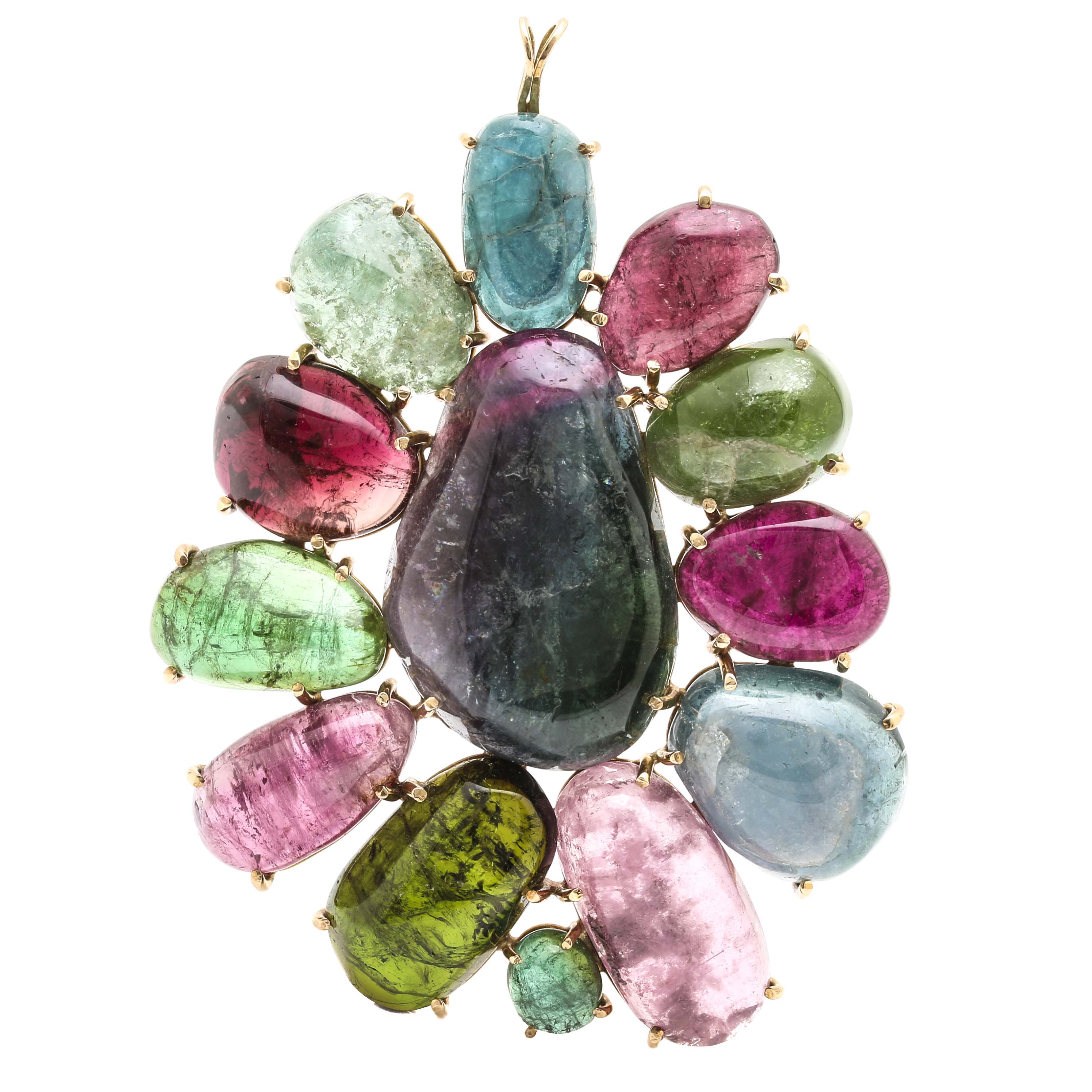 14K Yellow Gold Tourmaline Pendant