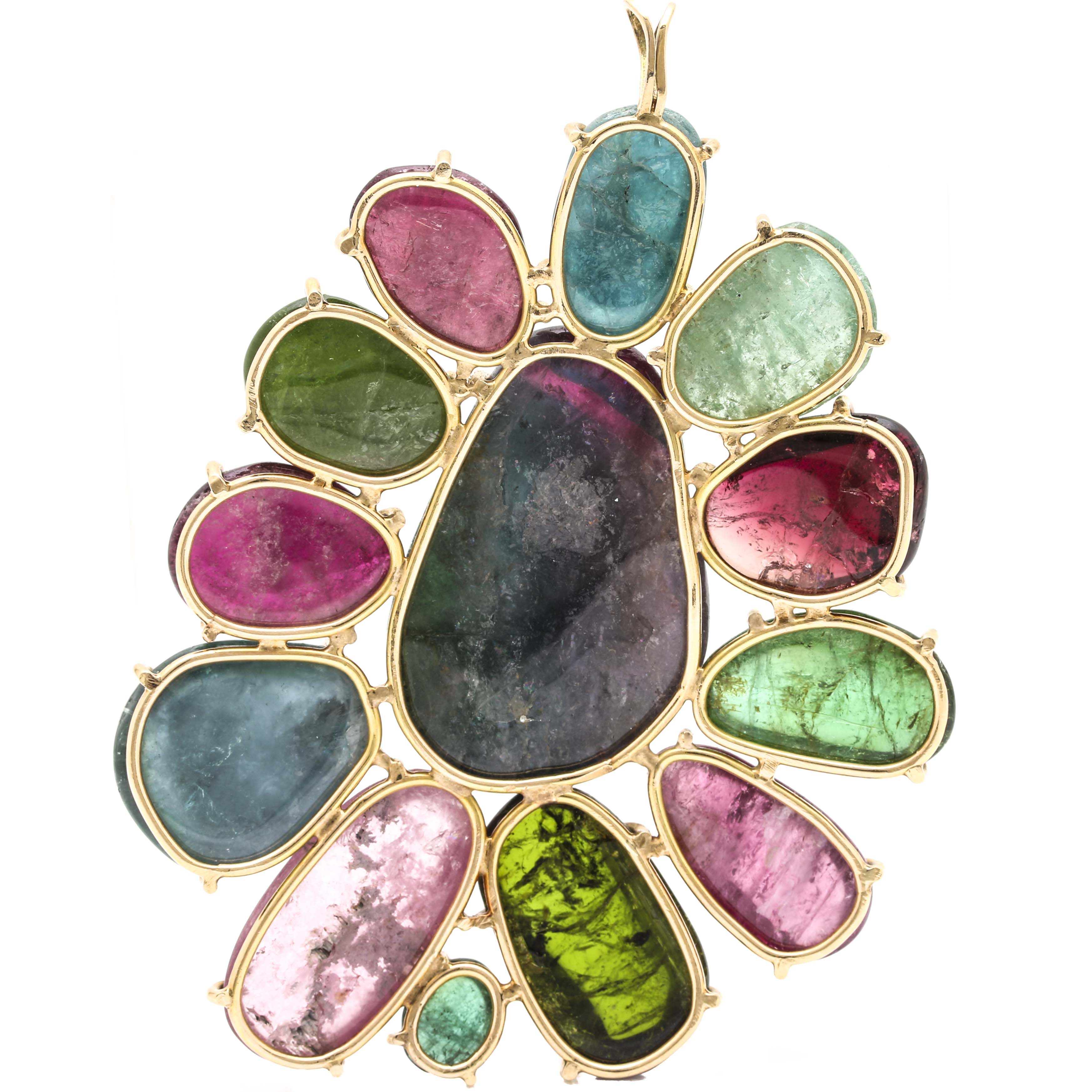 14K Yellow Gold Tourmaline Pendant