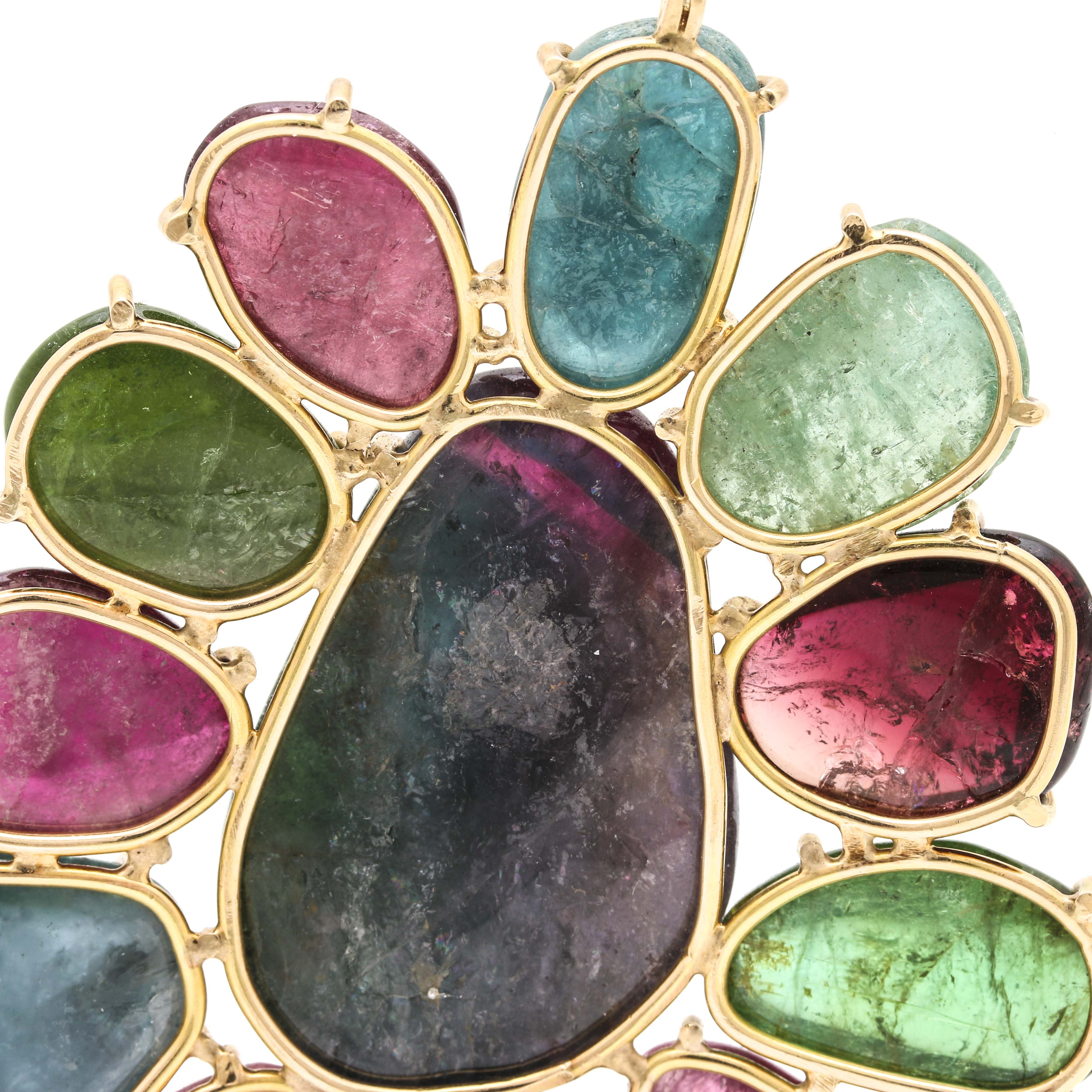 14K Yellow Gold Tourmaline Pendant