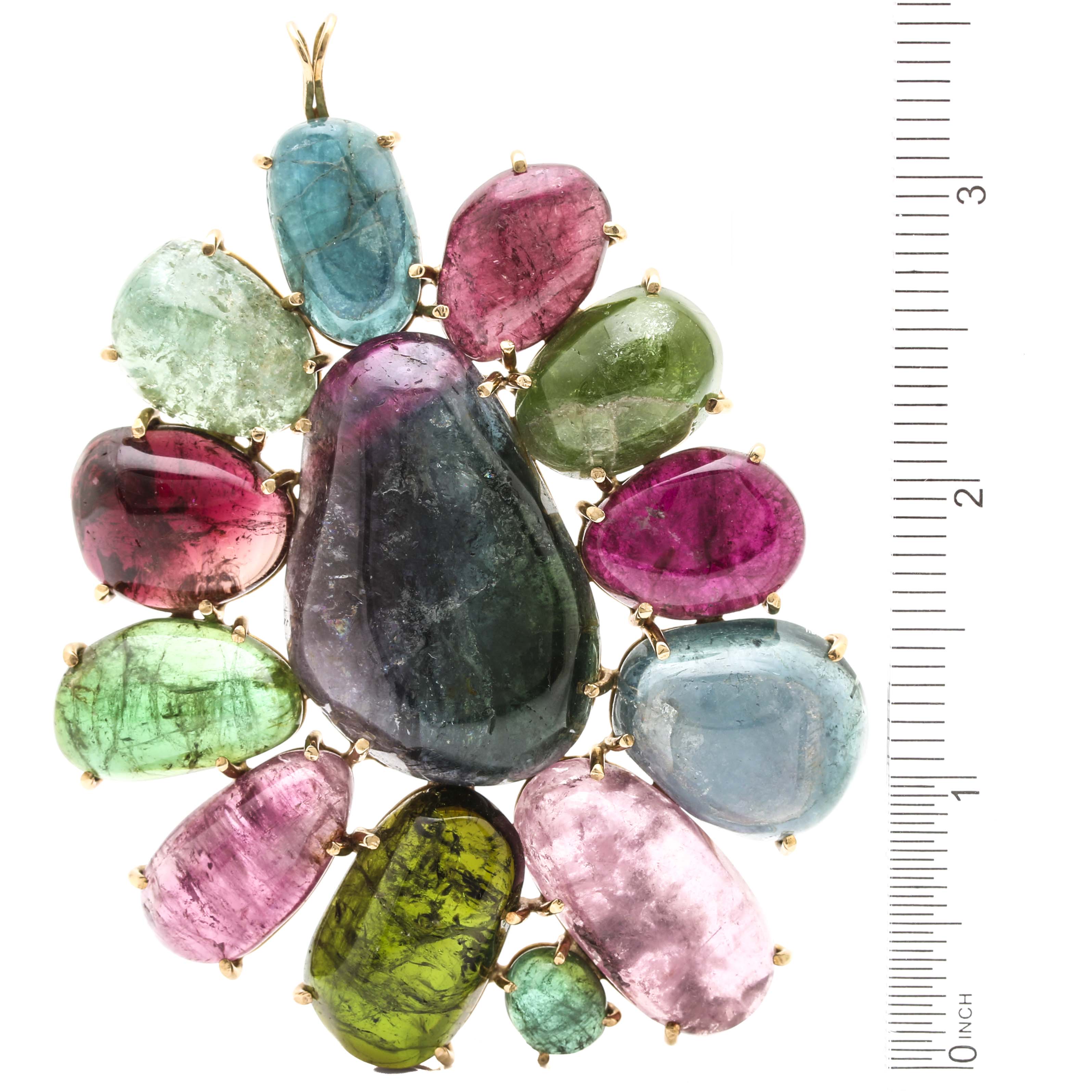 14K Yellow Gold Tourmaline Pendant