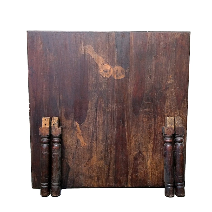 Anglo-Indian Carved Teak Square Dining Table