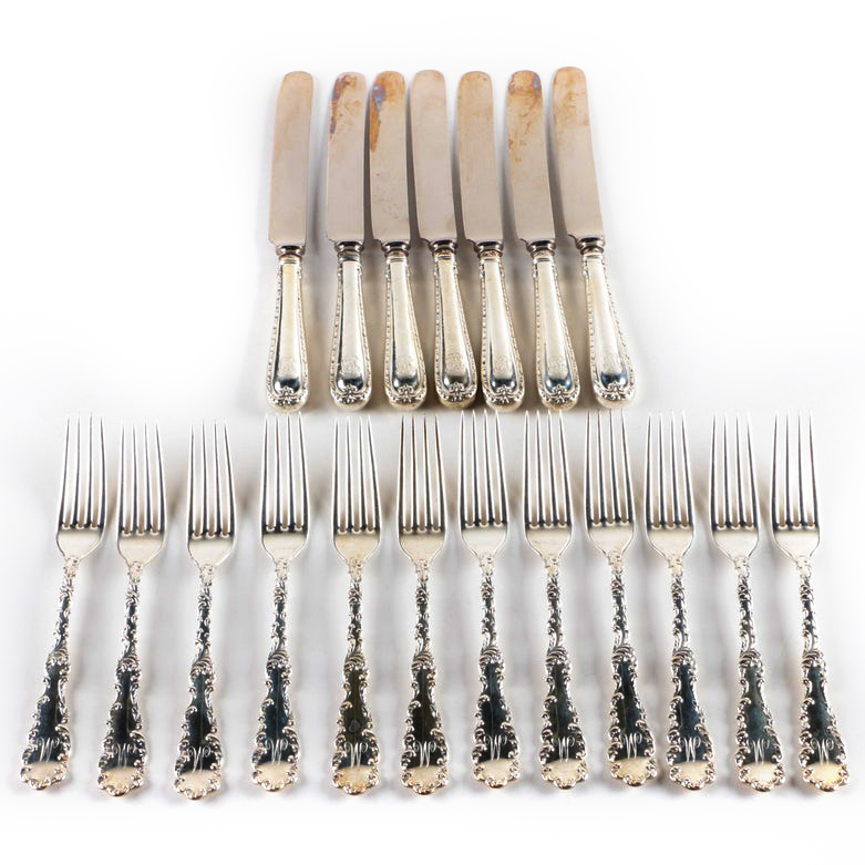 R. Wallace & Sons "Waverly" and Frank M. Whiting Co. "Crystal" Sterling Flatware