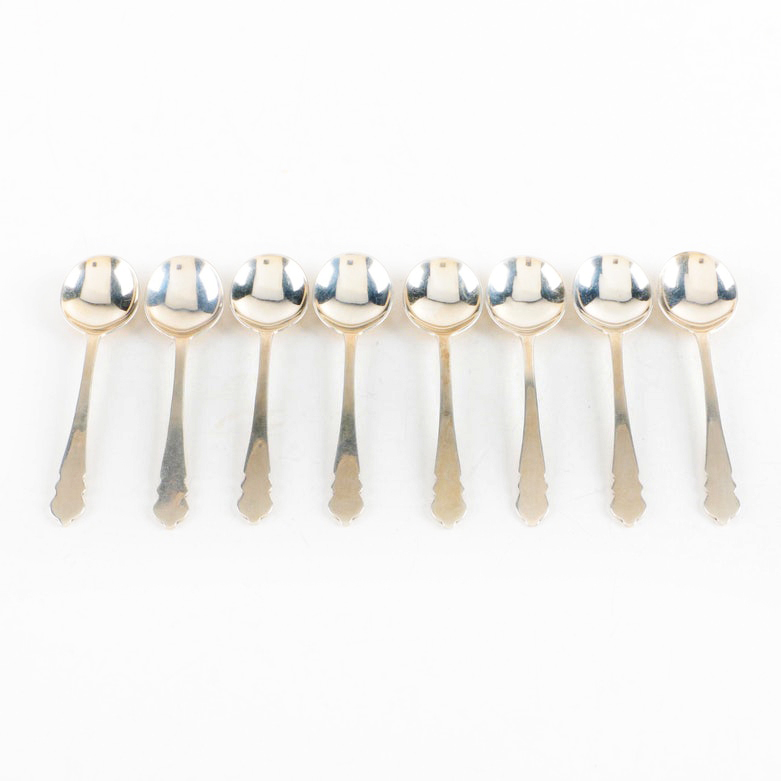 1953 William Suckling Ltd. British Sterling Silver Demitasse Spoon Set in Case