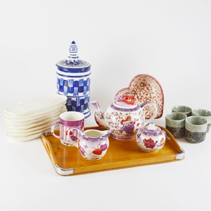 Tea Set and Other China Serveware Collection