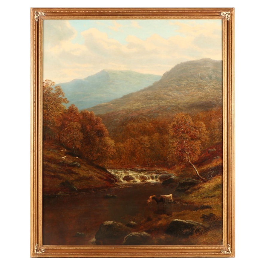 William Mellor Oil Painting "On the Lledr, North Wales"