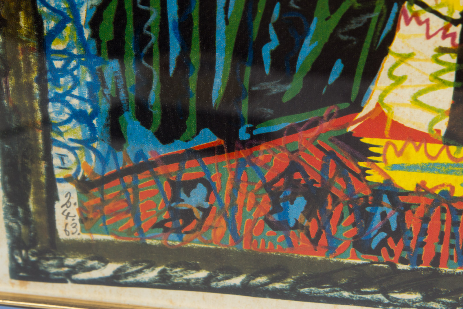 Offset Lithograph After Picasso "Woman In A Hat With Pompoms and Printed Blouse"