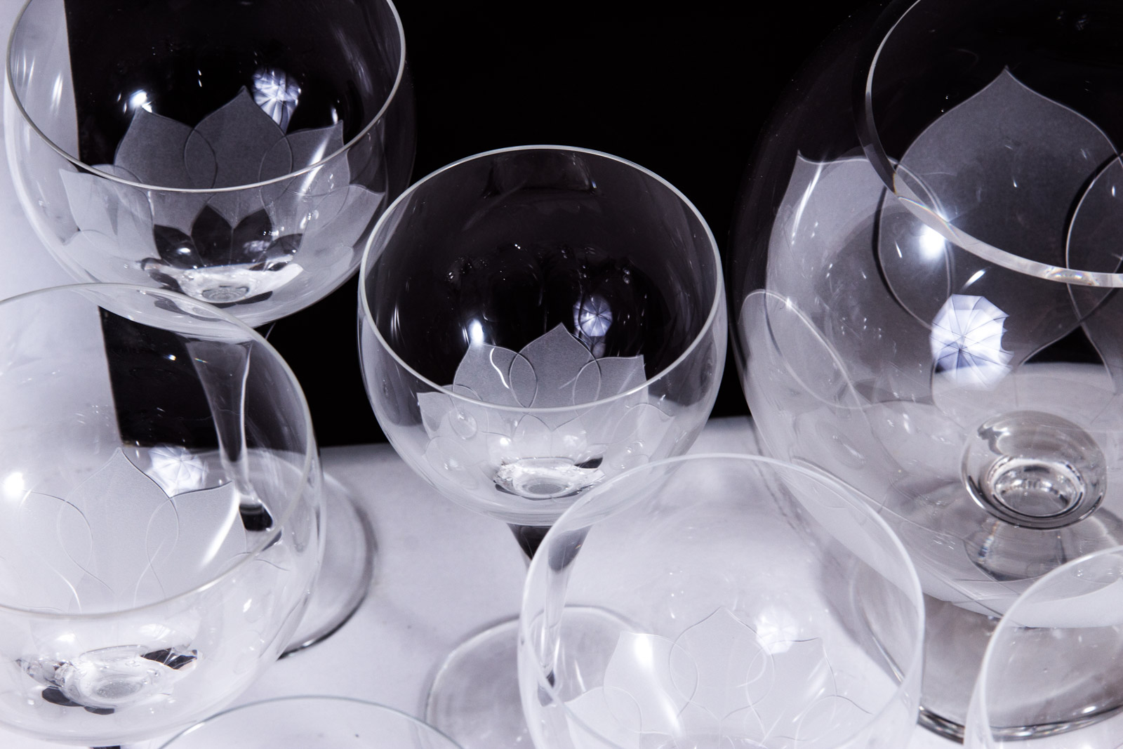 Assortment of Rosenthal "Lotus" Crystal Glassware