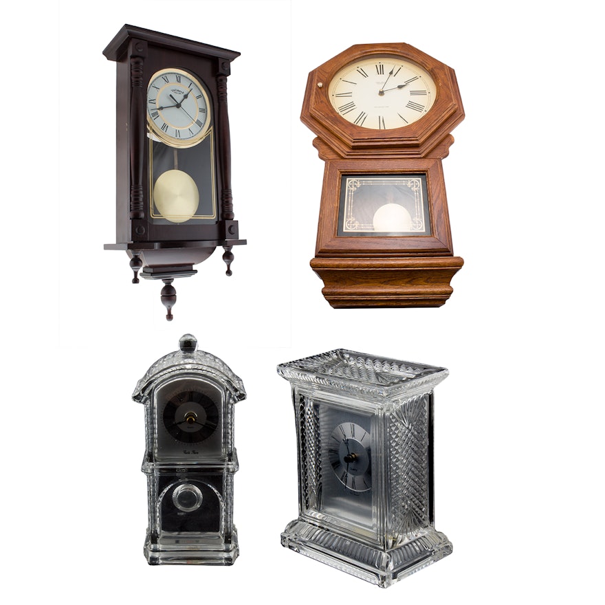 Wooden Wall Clocks and Crystal Mantel Clocks