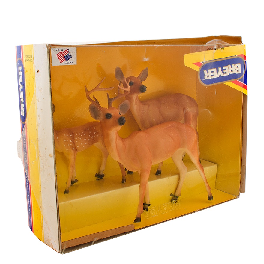 Vintage Breyer Deer Family in Original Box, Circa 1990