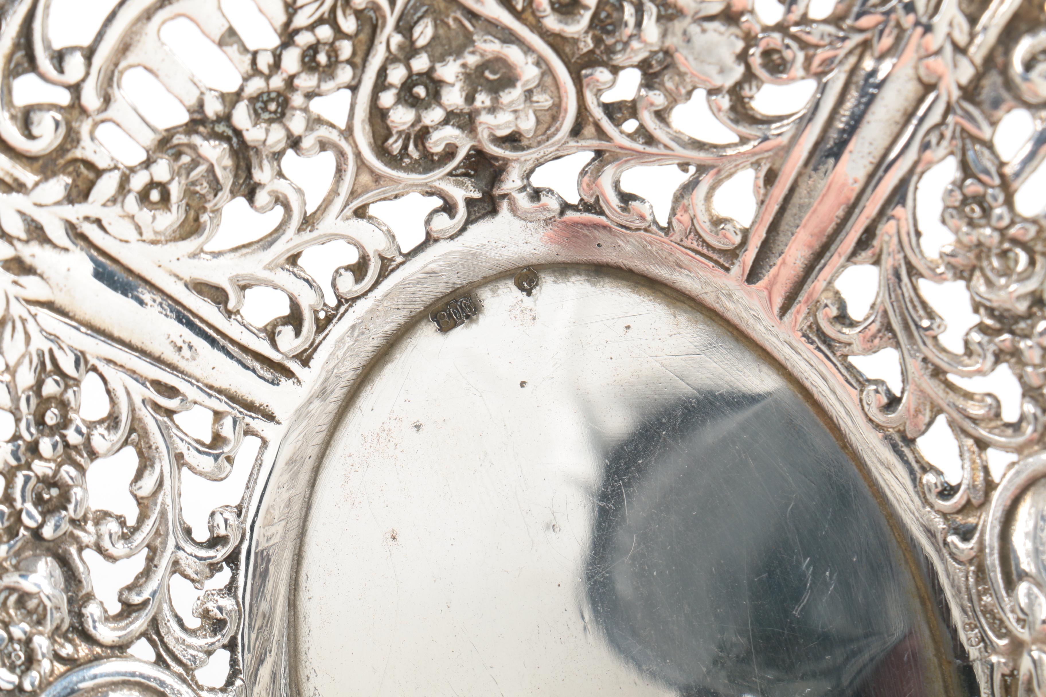 Amston Silver Co. Sterling Bon Bon Bowls with Israeli 800 Silver Bowl