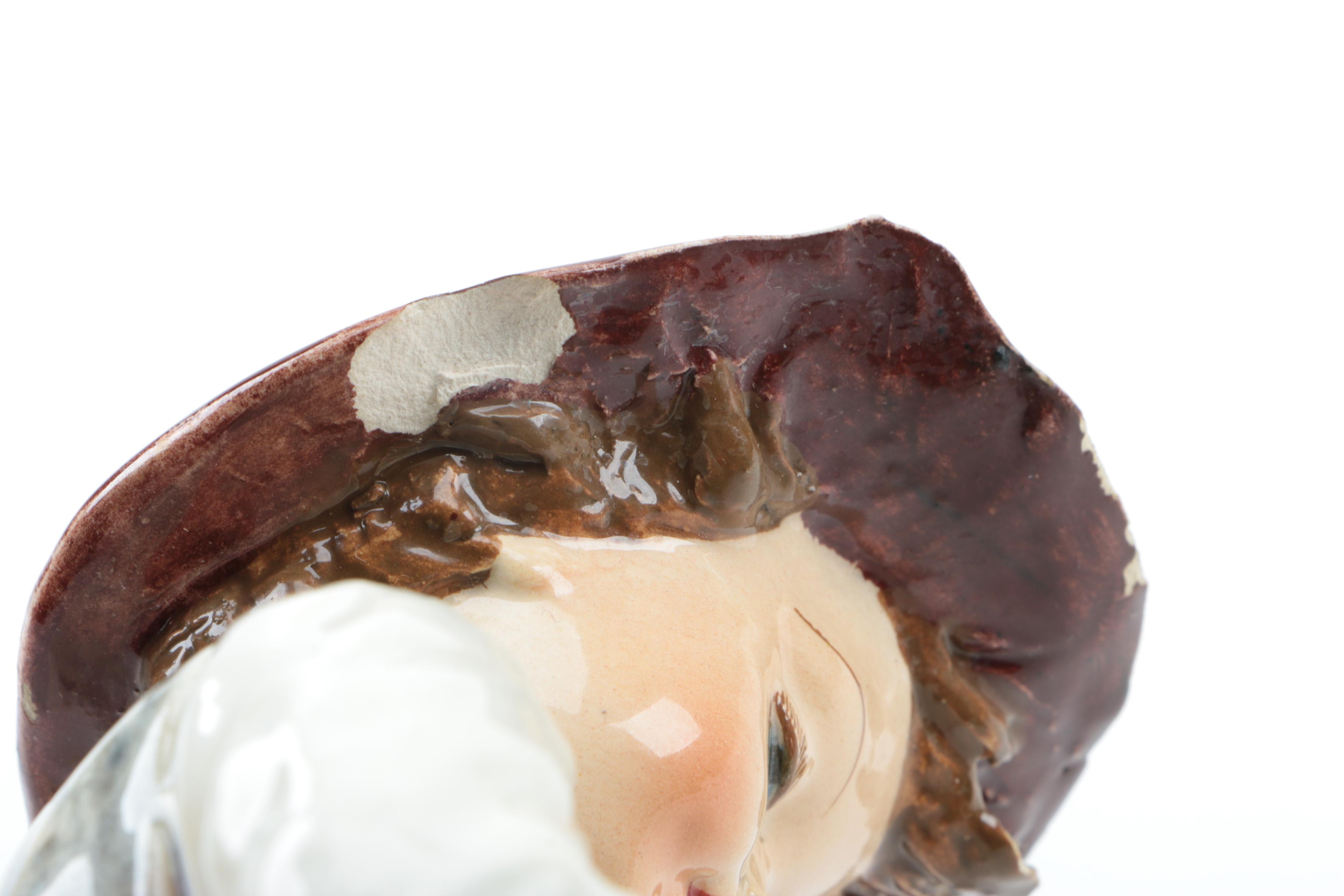 Italian Porcelain Figurine of a Boy Feeding Geese