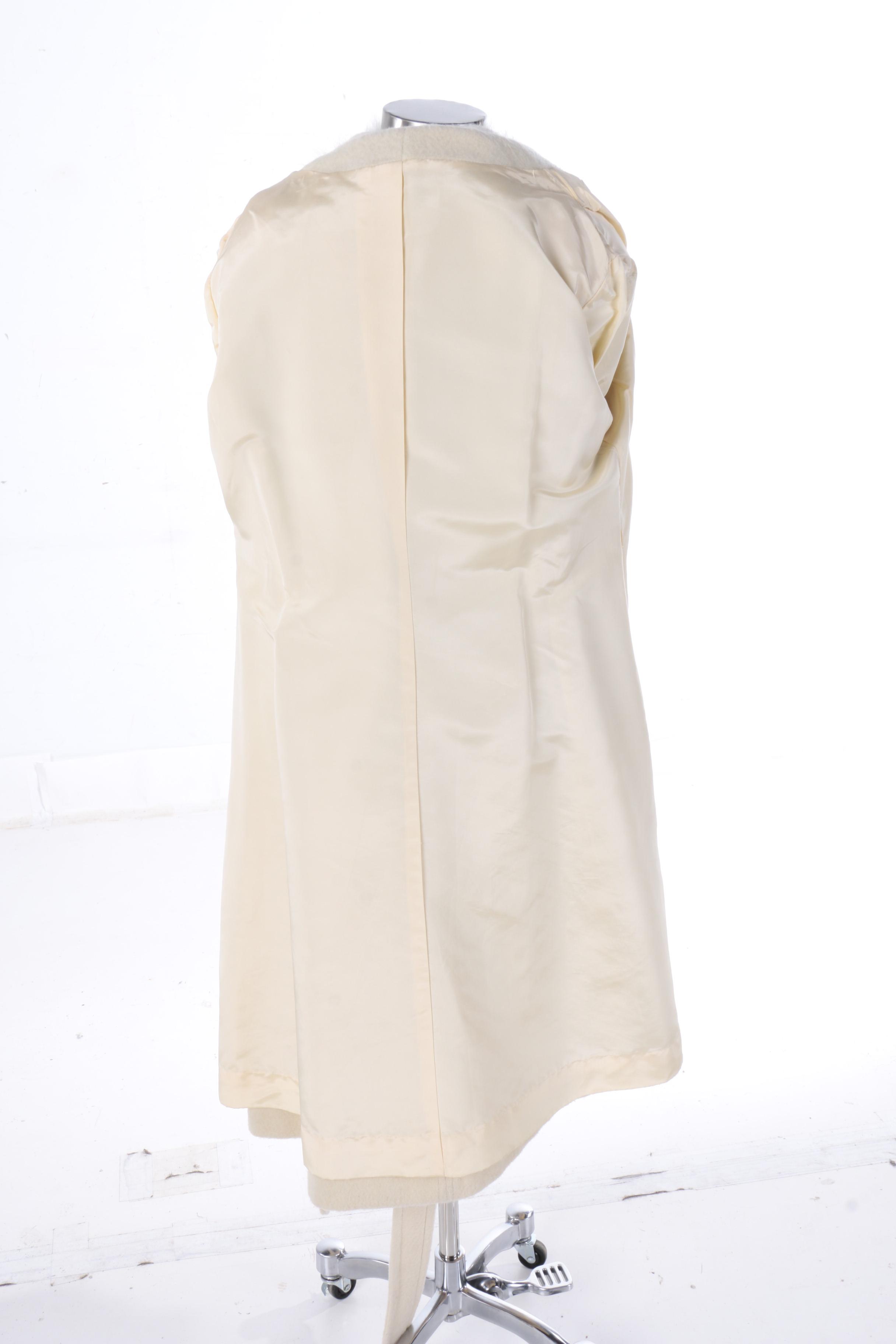 Women's Vintage Stevens Forstmann Wool Coat with Fox Fur Collar