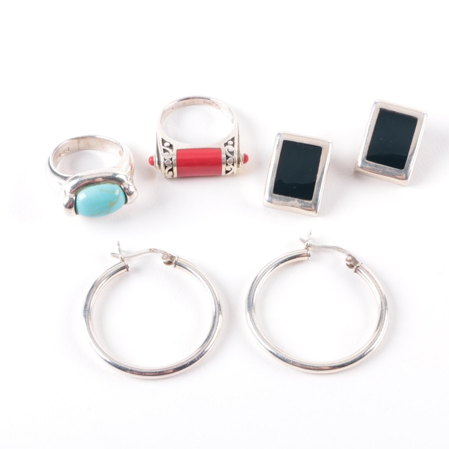 Sterling Silver Earring and Ring Selection