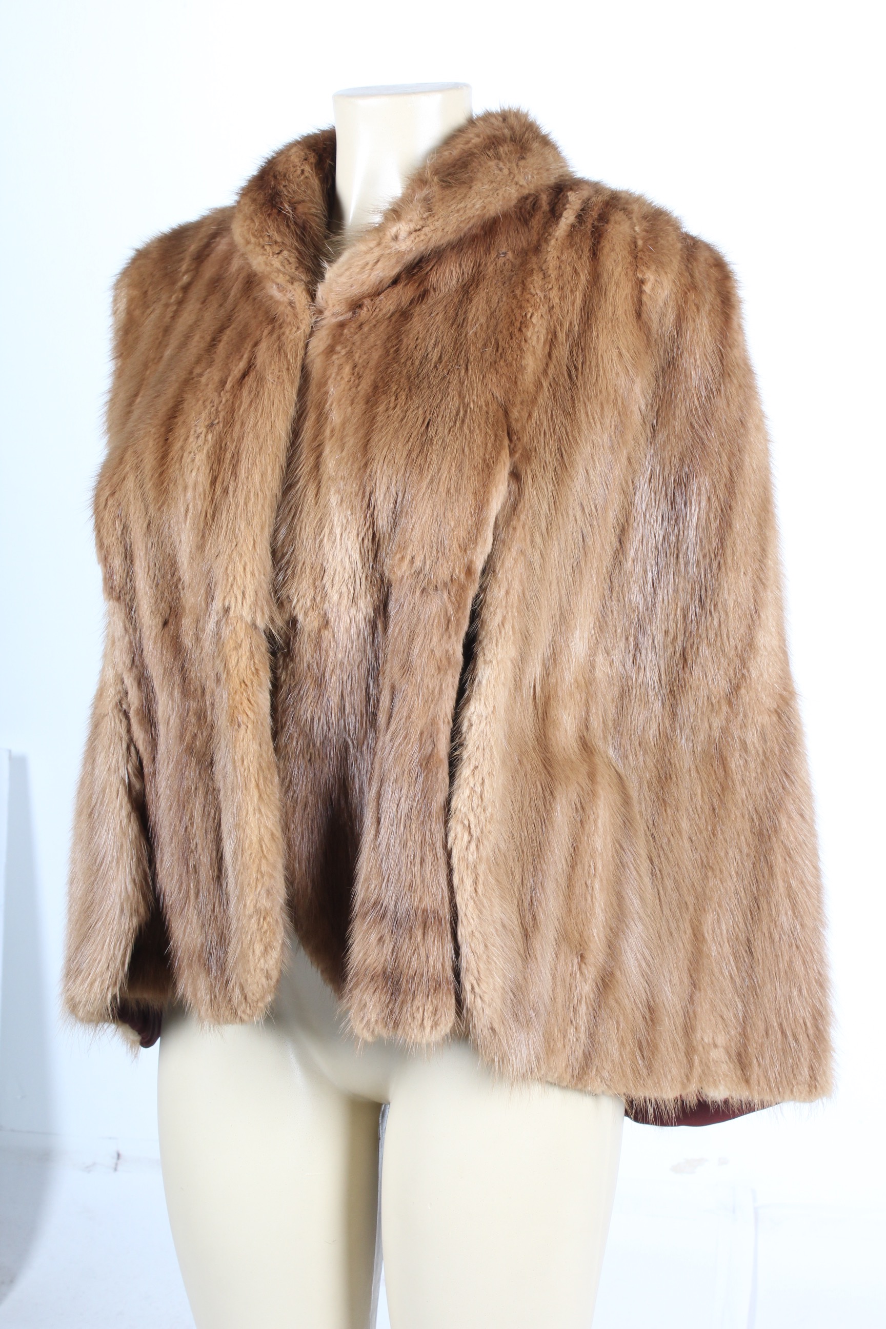 Vintage Dyed Muskrat Fur Cape From Livingston's