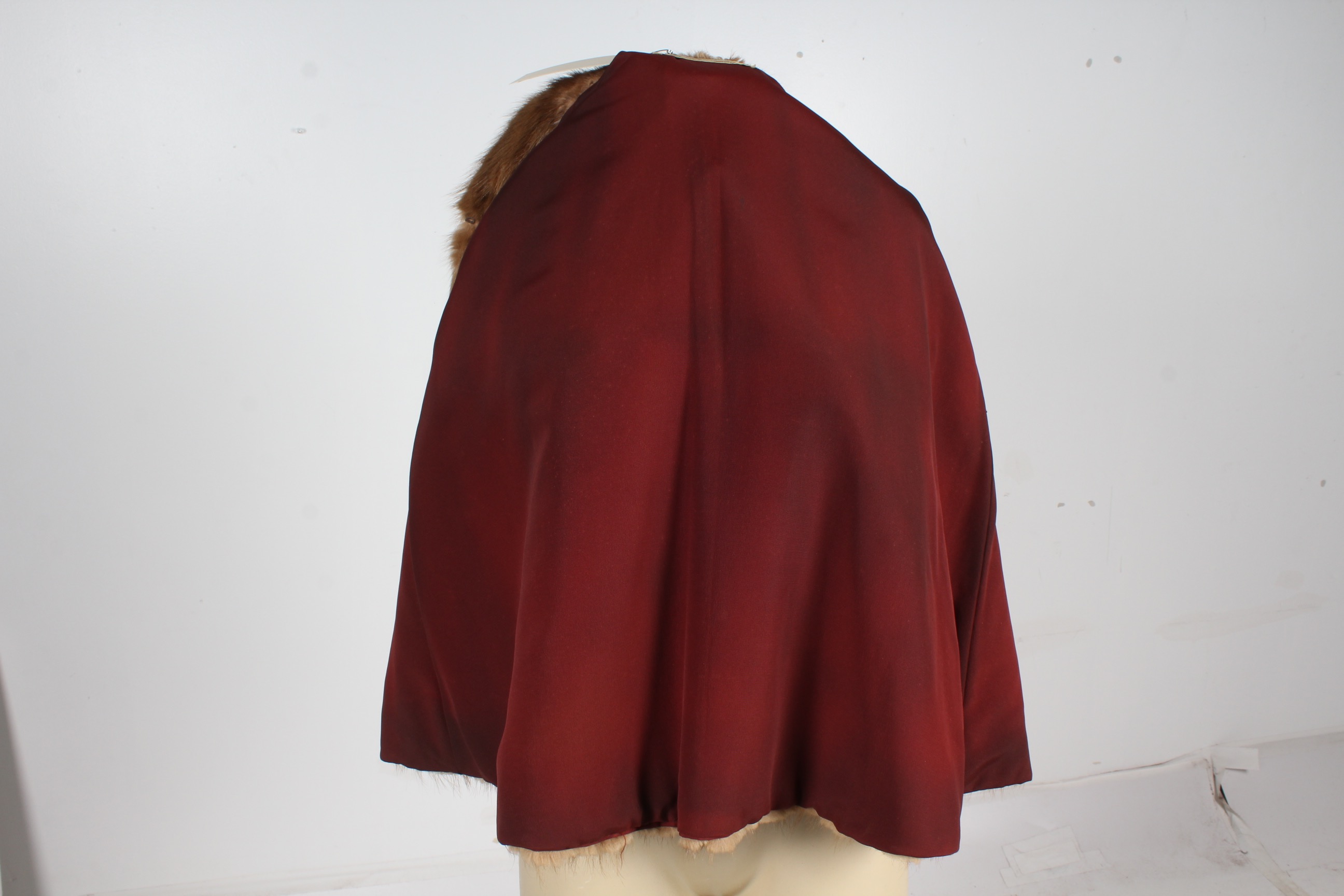 Vintage Dyed Muskrat Fur Cape From Livingston's