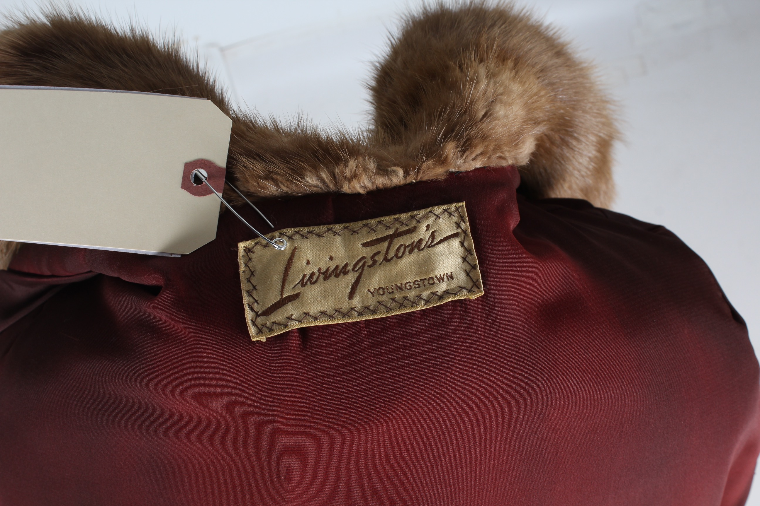 Vintage Dyed Muskrat Fur Cape From Livingston's