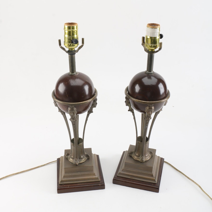 Pair of Torch Style Table Lamps