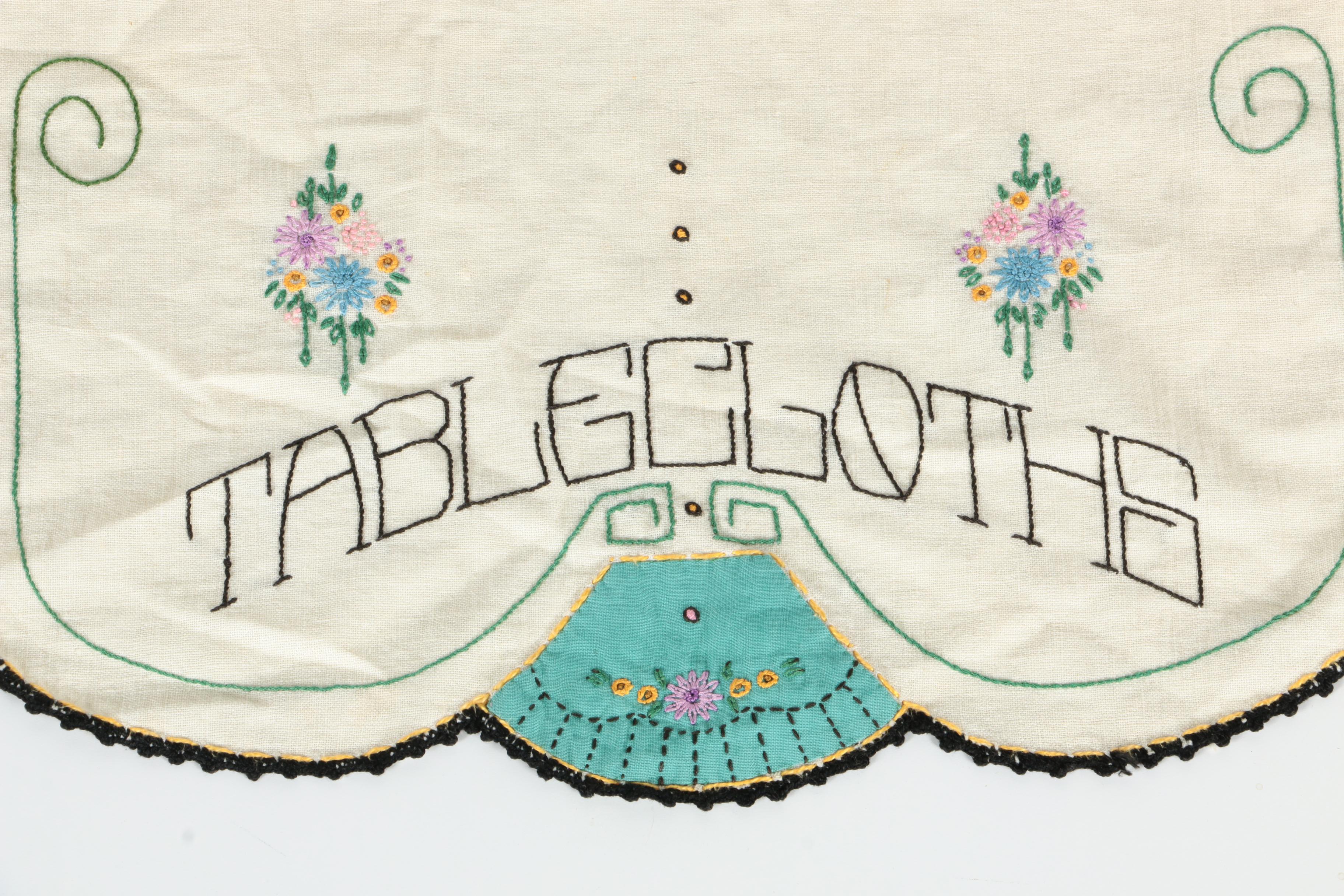 Hand Embroidered Tablecloth Storage Cloth