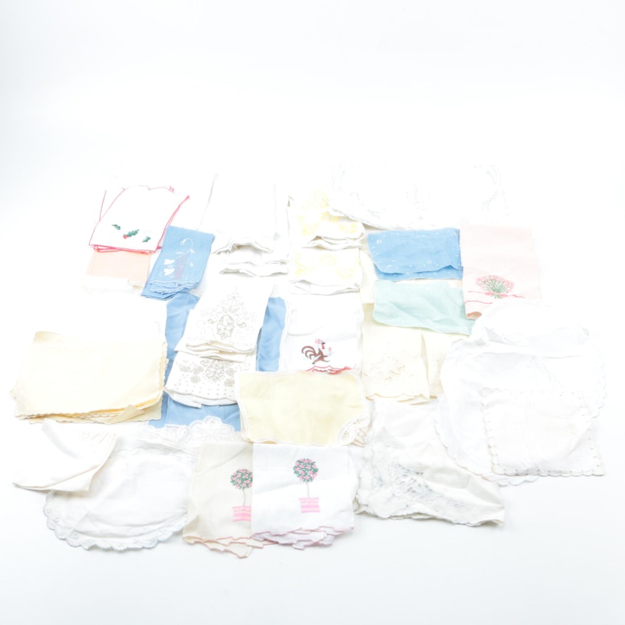 Vintage Embroidered Napkin Assortment