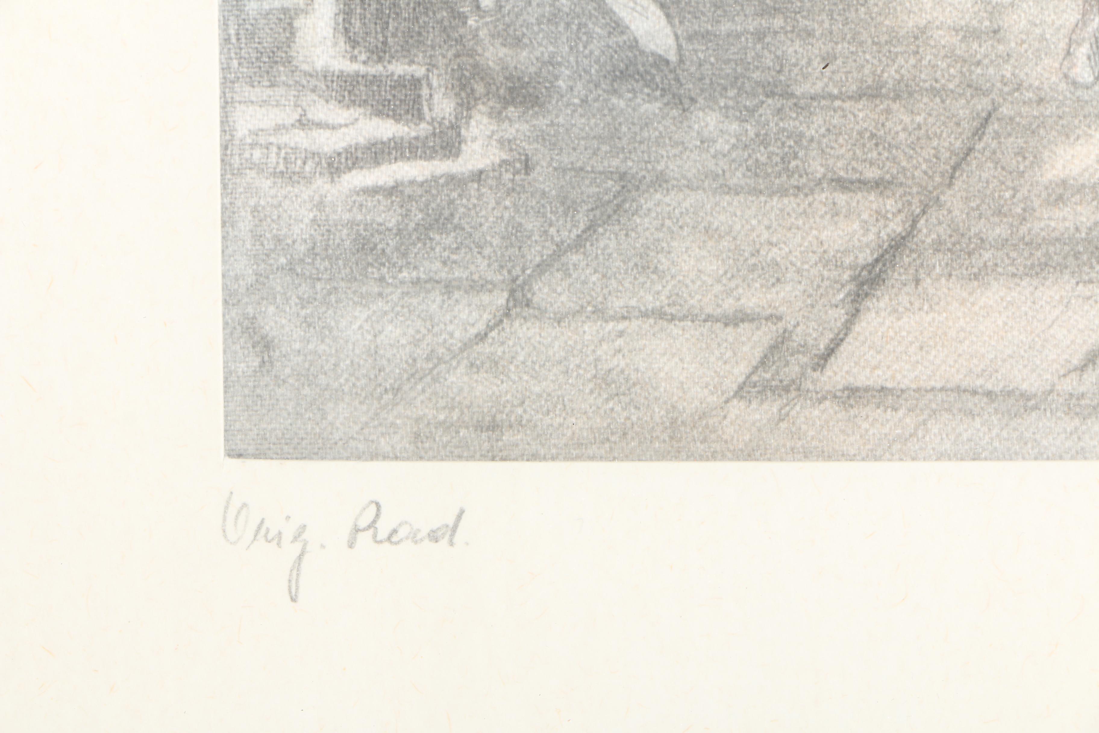 Hans Leisch Mid-Century Intaglio Prints on Silk of Austrian Scenes