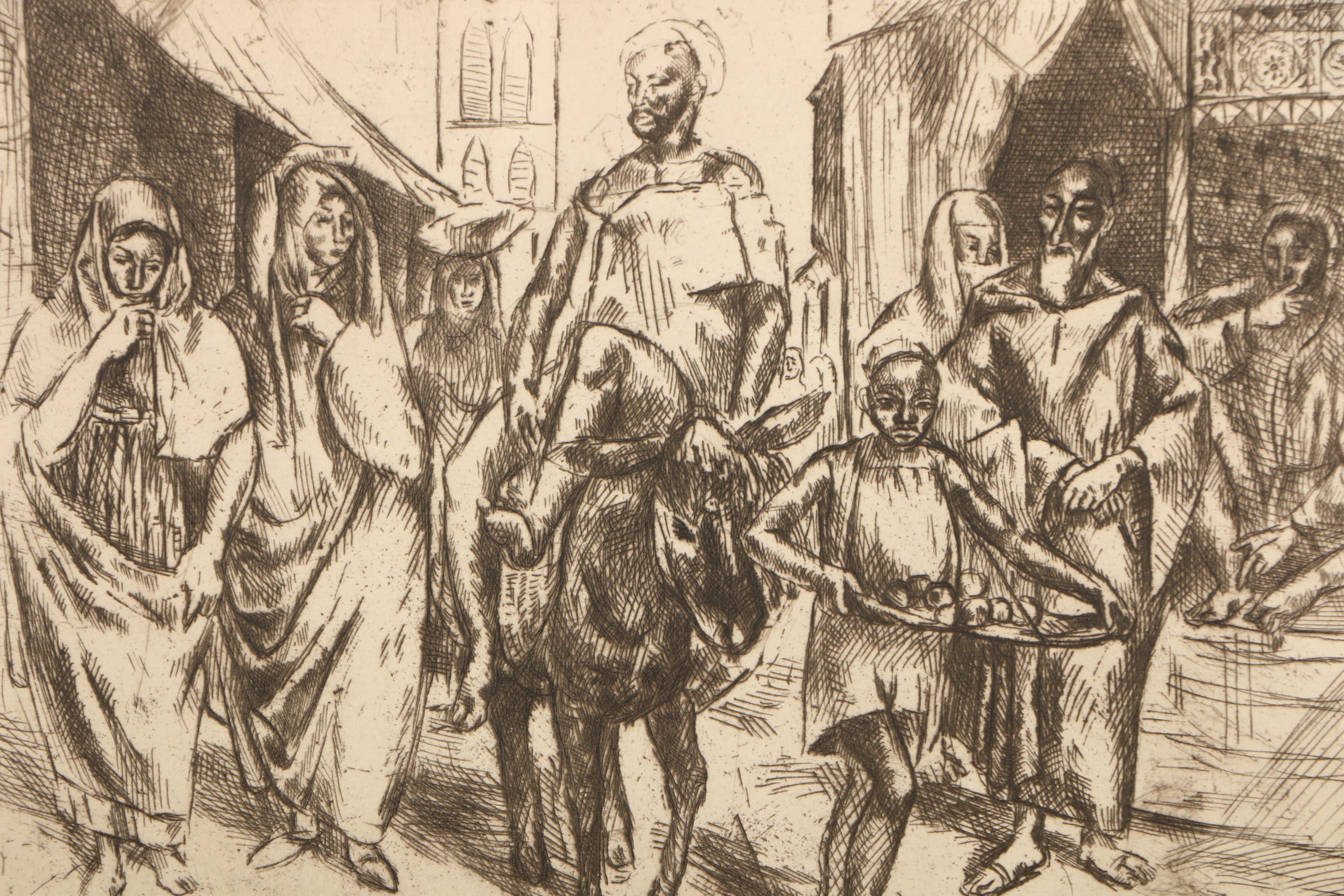 Vintage Barta Limited Edition Etching "Maroc"