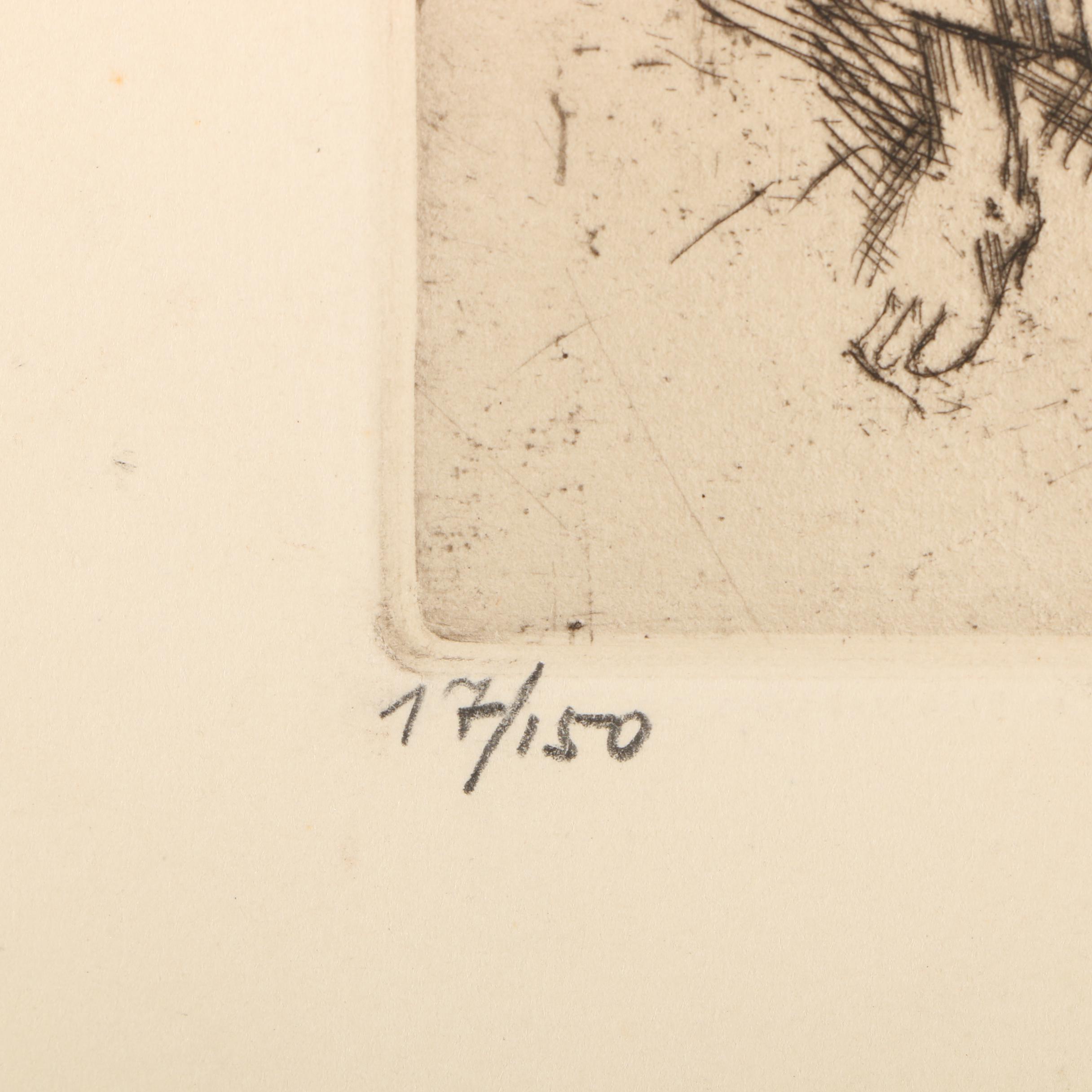 Vintage Barta Limited Edition Etching "Maroc"