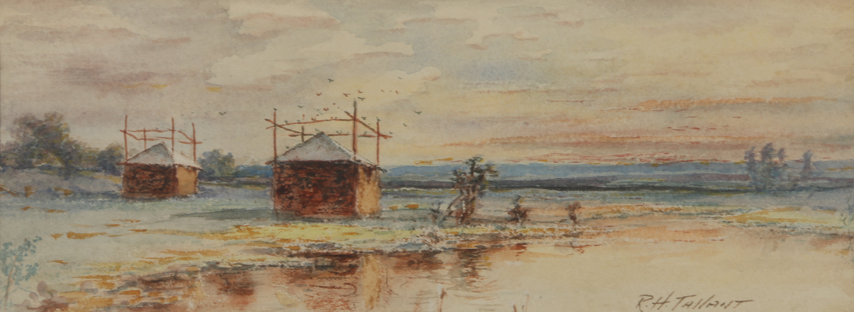 R. H. Tallant Watercolor Painting of a Mountain Landscape