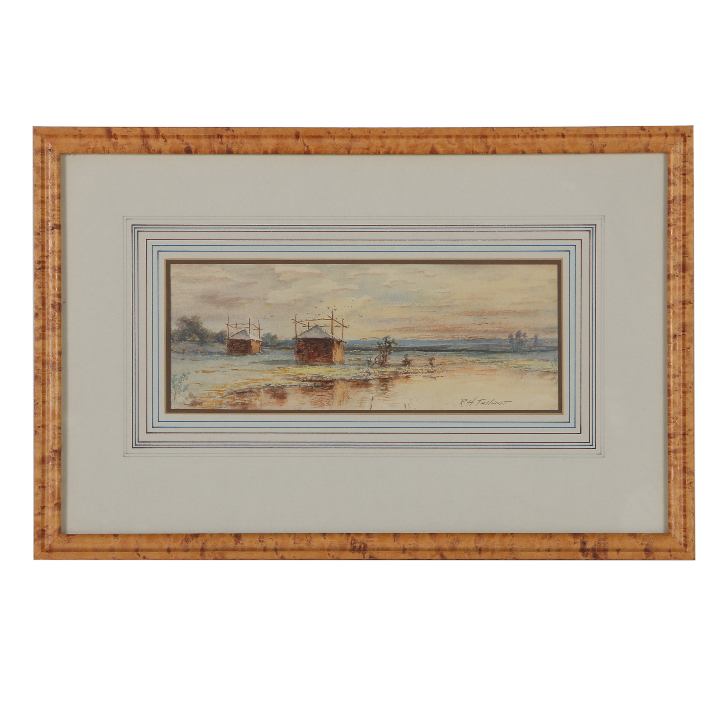 R. H. Tallant Watercolor Painting of a Mountain Landscape