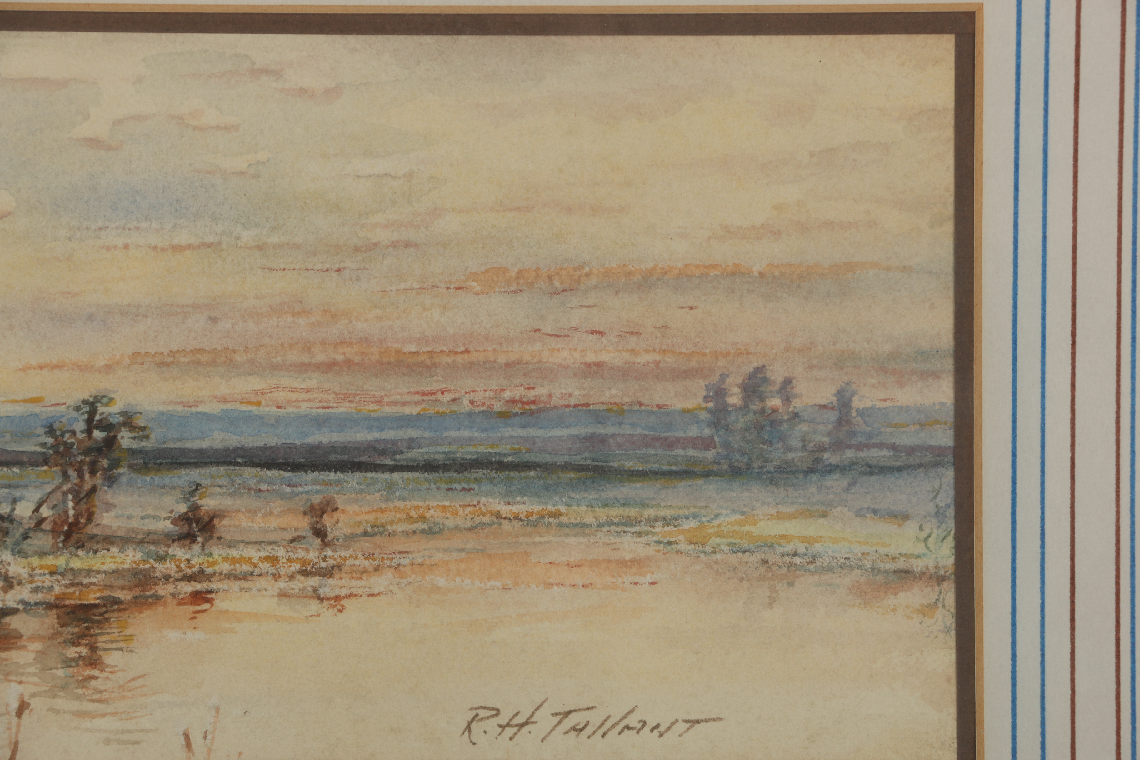 R. H. Tallant Watercolor Painting of a Mountain Landscape