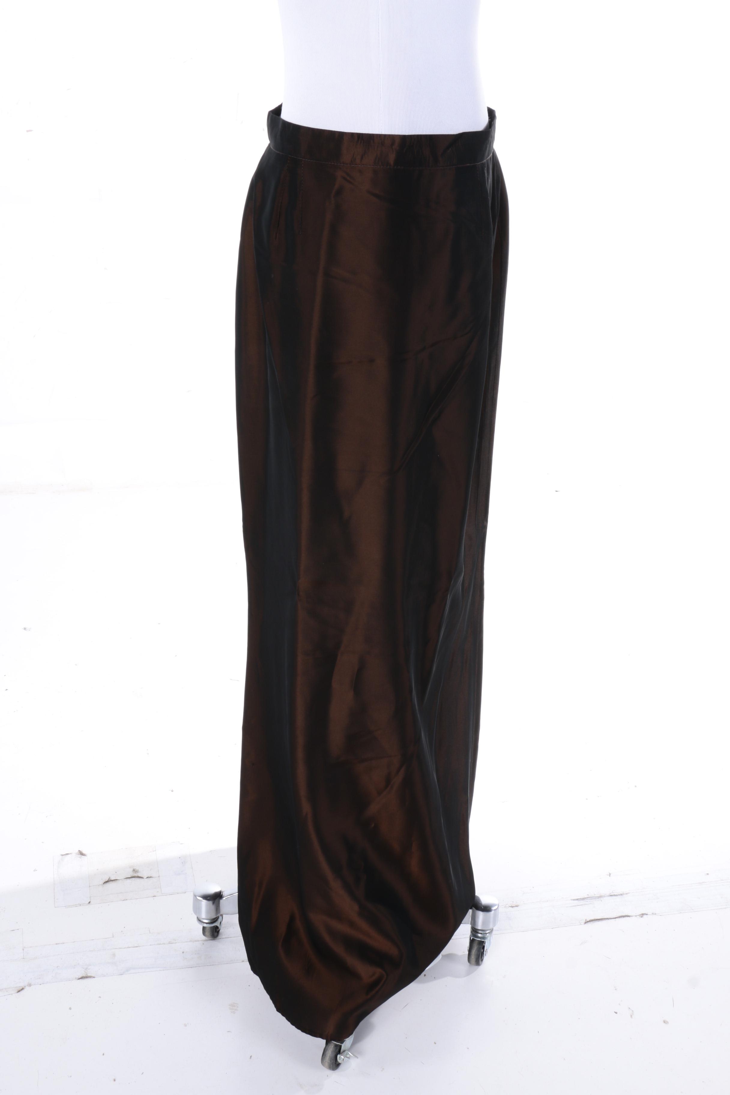Belgium Brown Silk Skirt