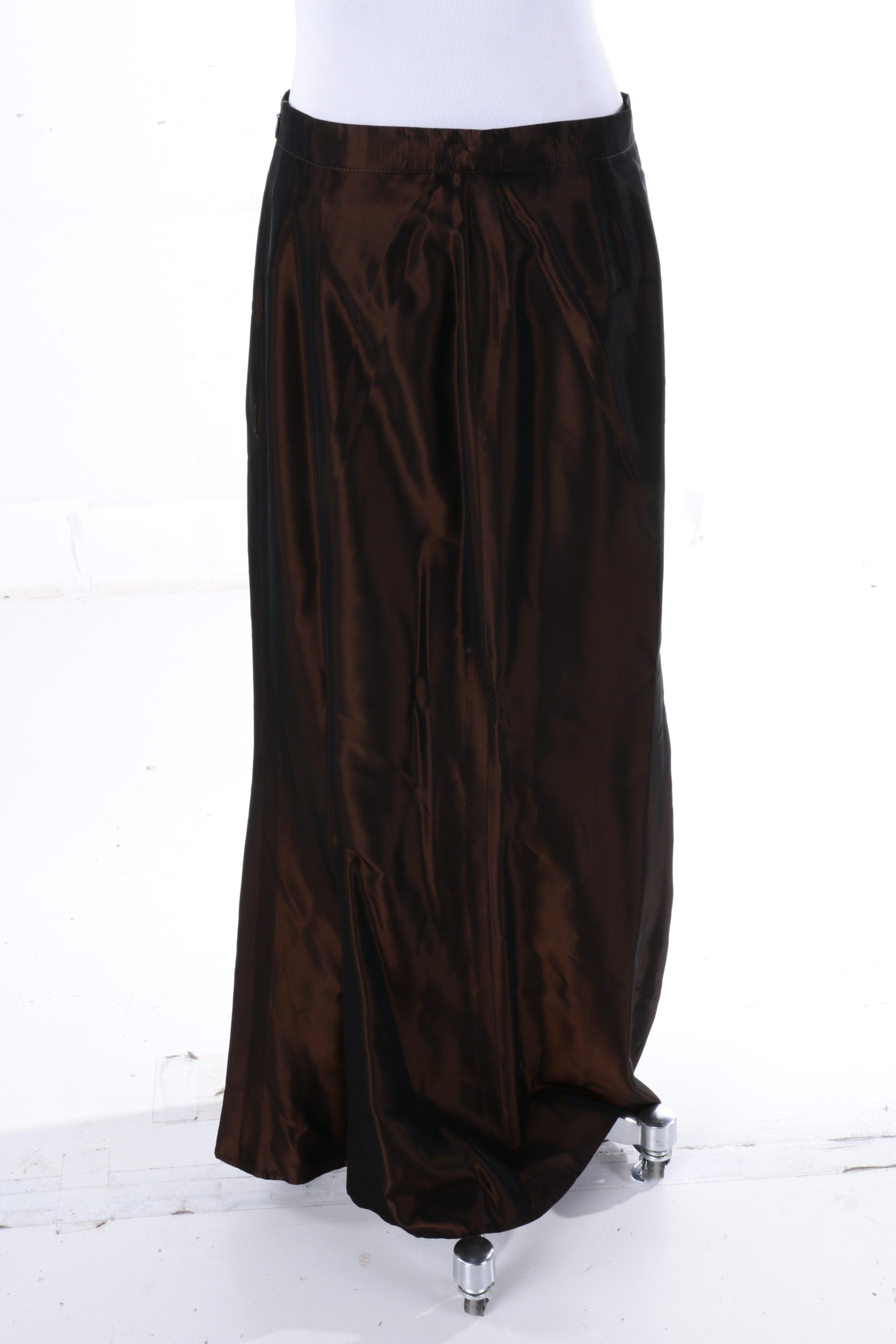 Belgium Brown Silk Skirt
