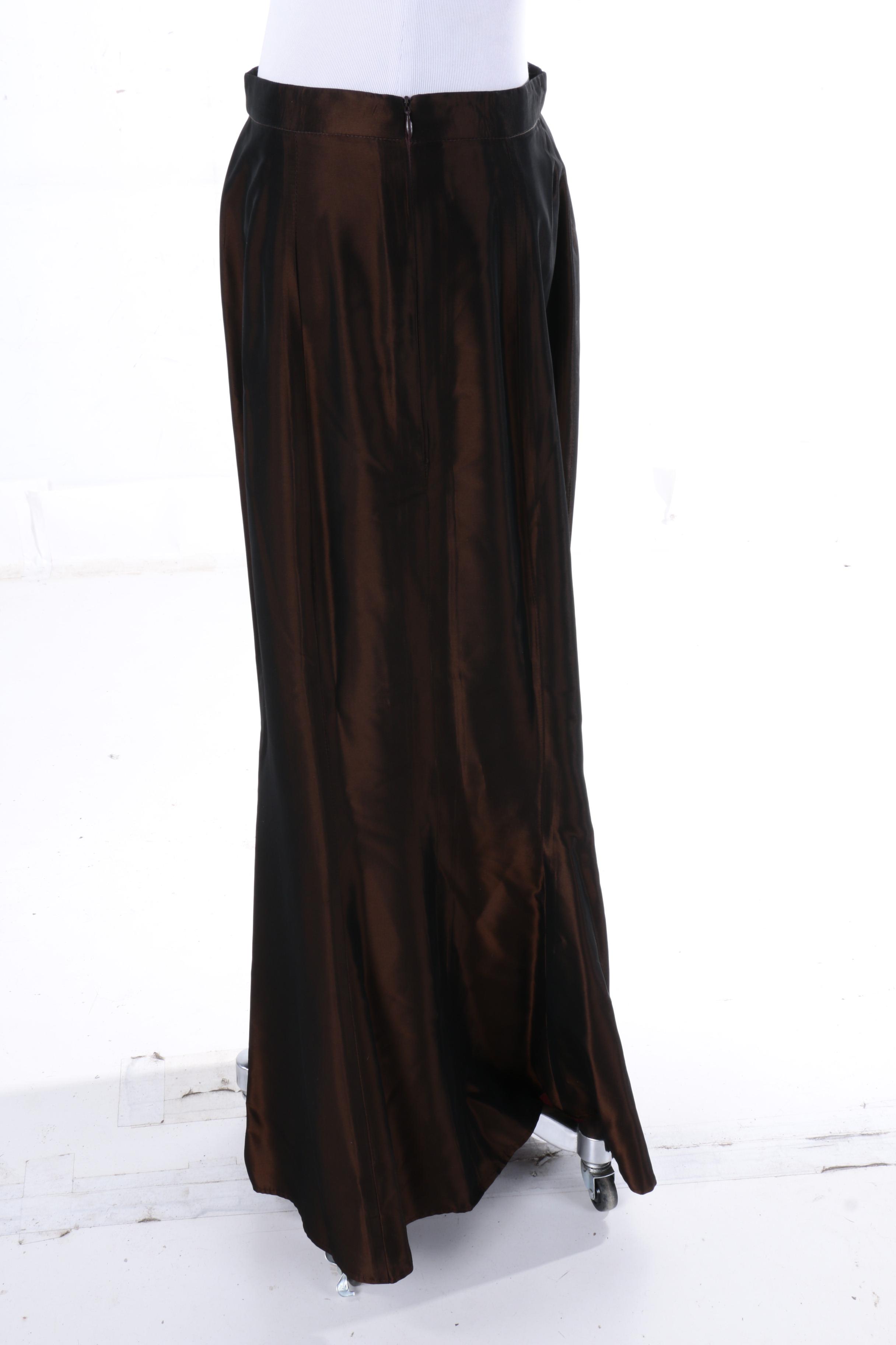 Belgium Brown Silk Skirt