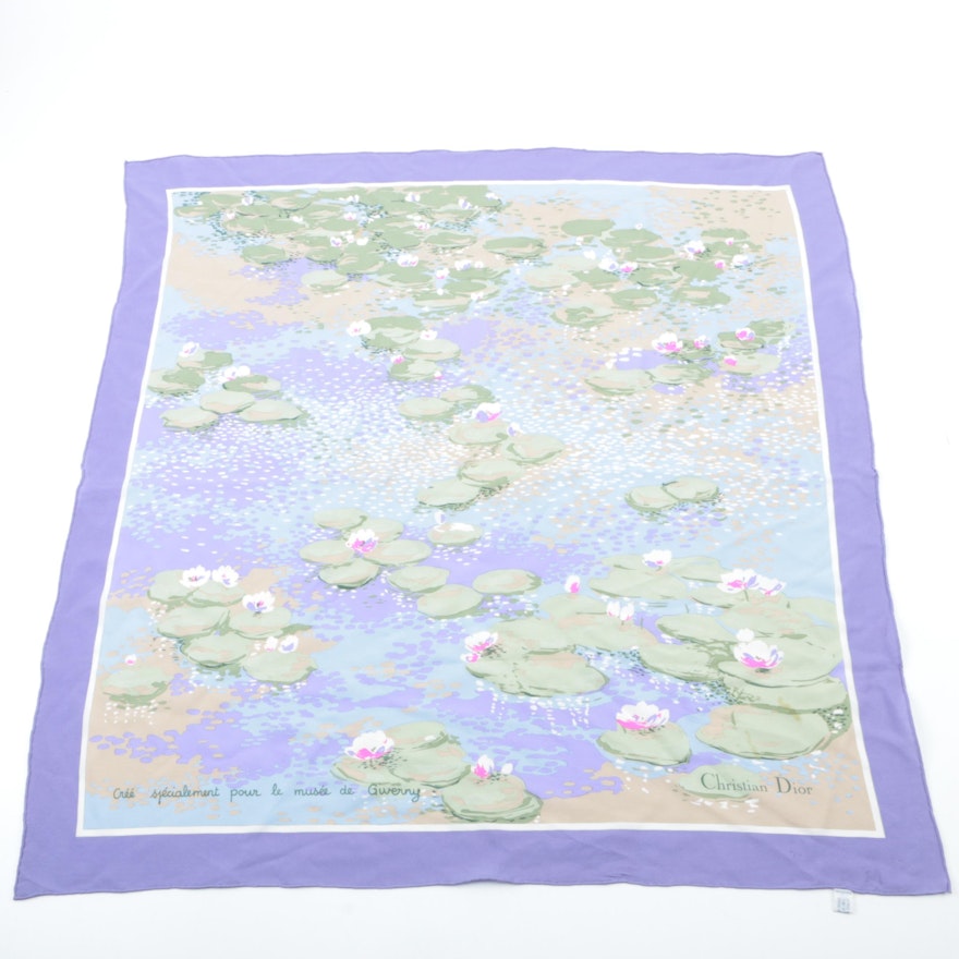 Christian Dior Silk Lily Pad Scarf