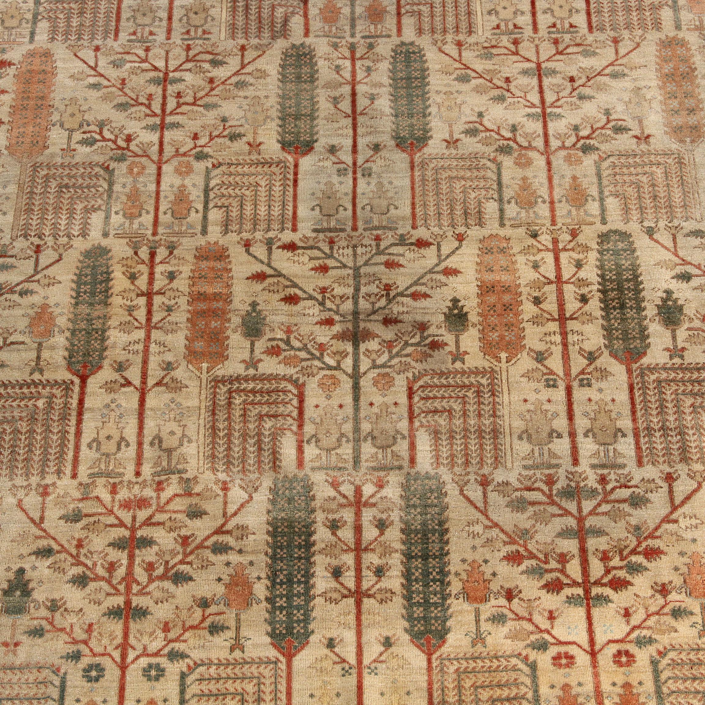 Large Hand-Knotted Indo-Bakhtiari Area Rug