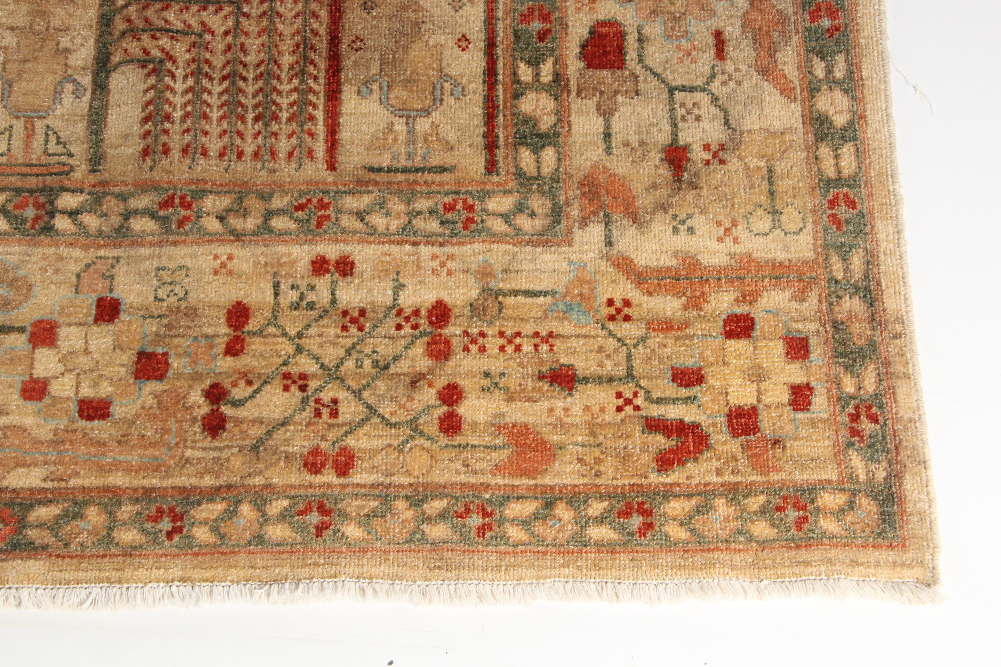 Large Hand-Knotted Indo-Bakhtiari Area Rug