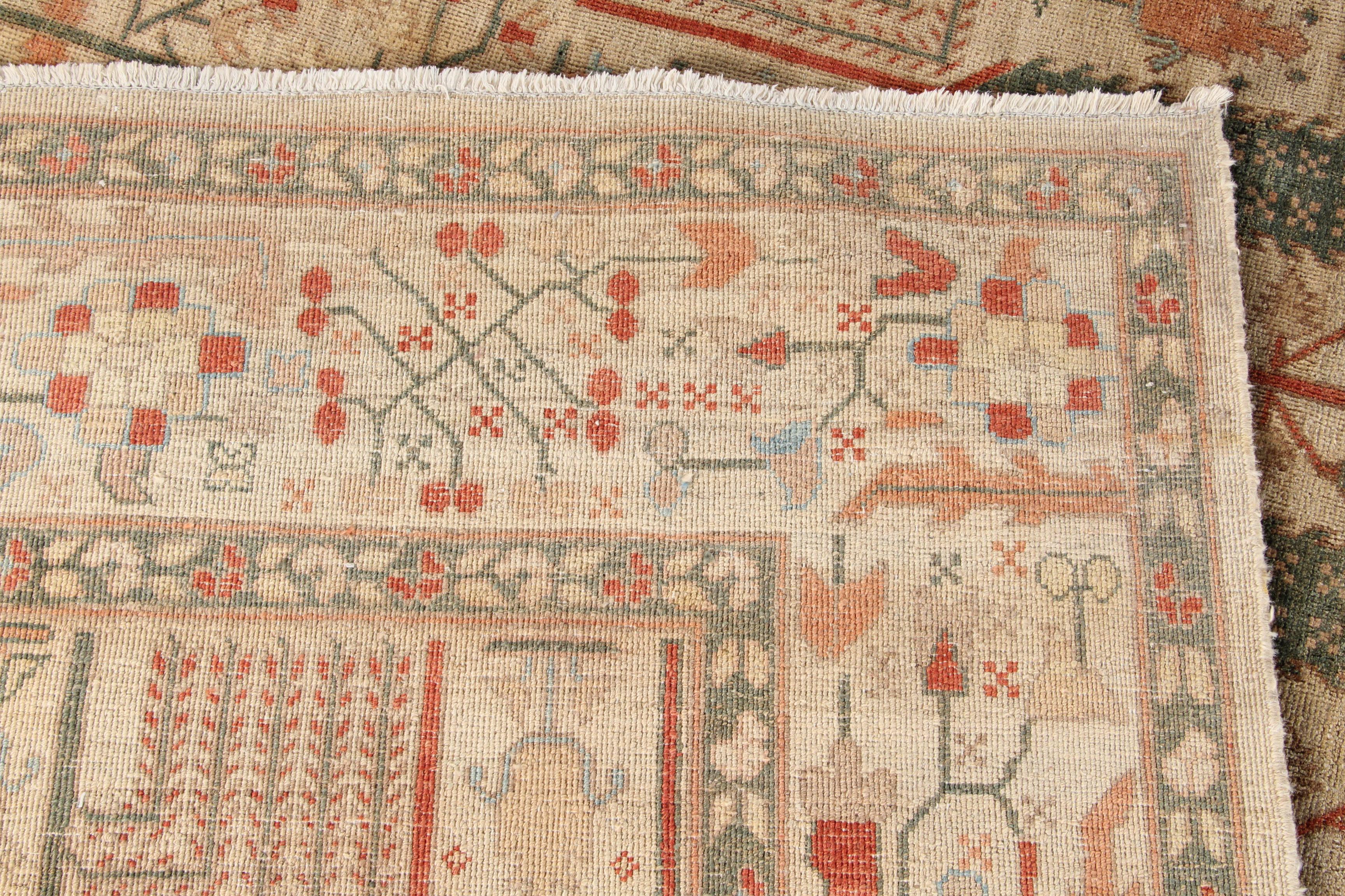 Large Hand-Knotted Indo-Bakhtiari Area Rug