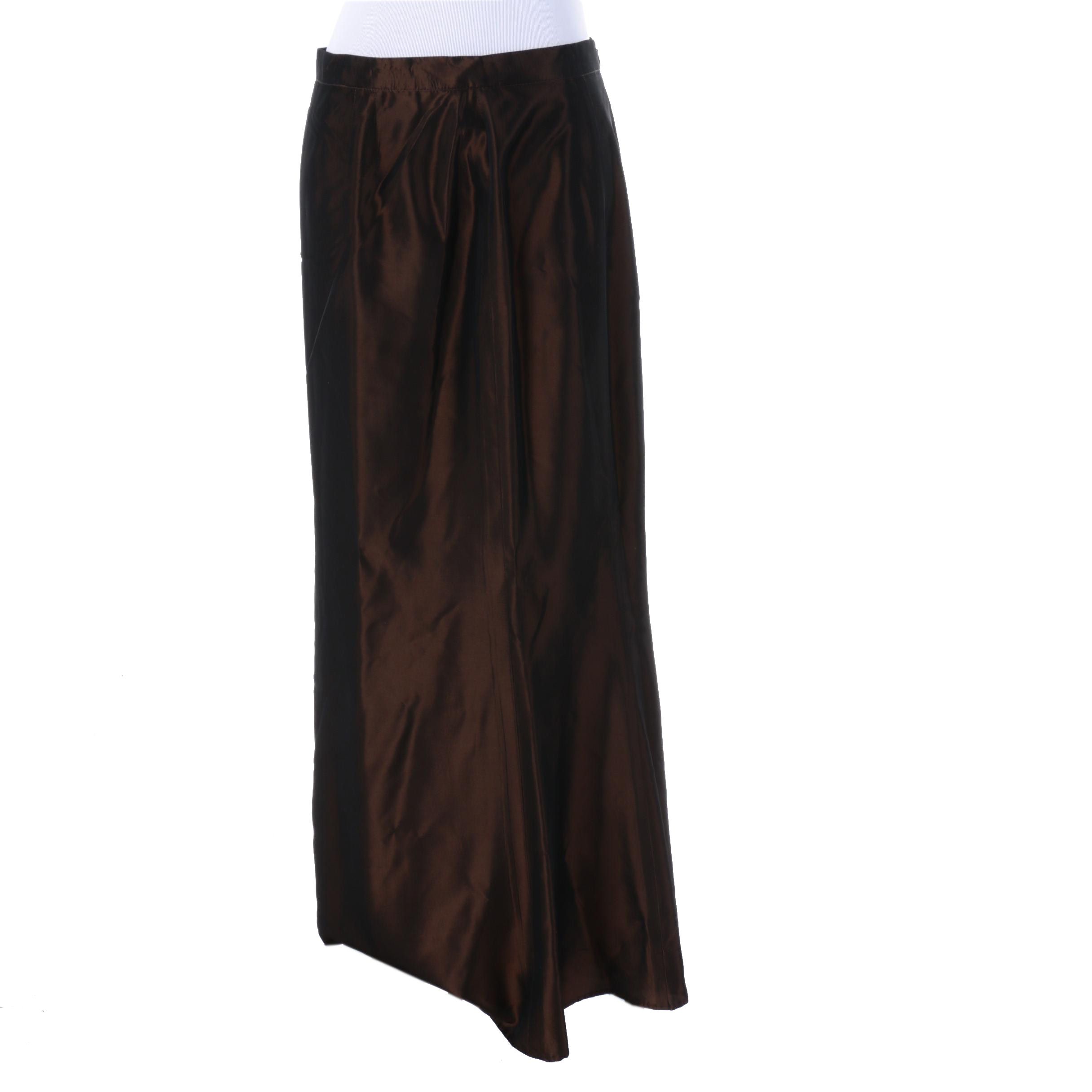 Belgium Brown Silk Skirt