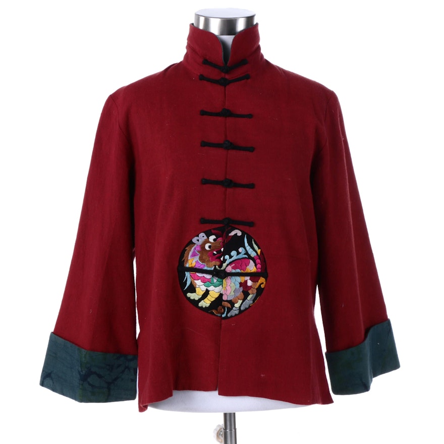 Chinese Style Jacket with Mandarin Collar