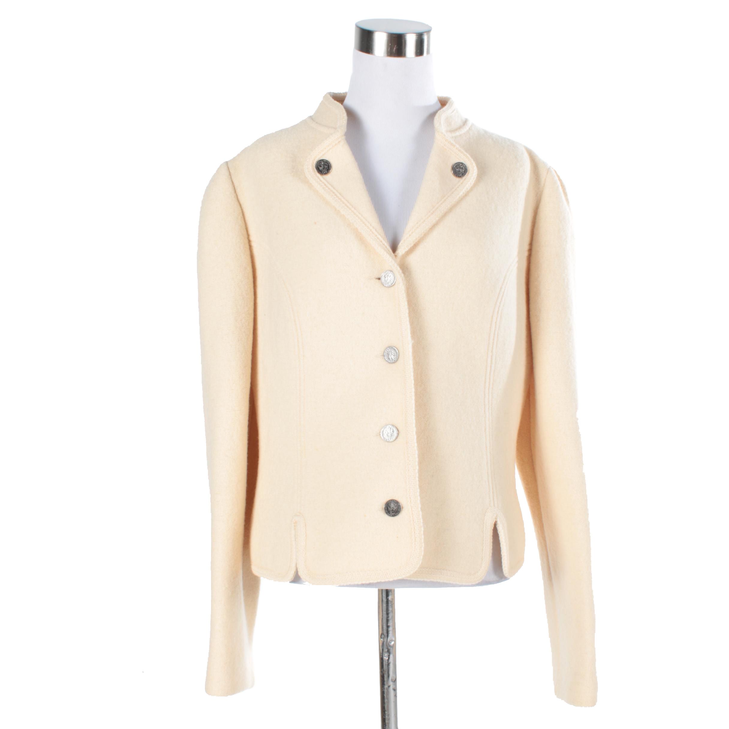 Women's Original Distler Trachten Cream Wool Jacket