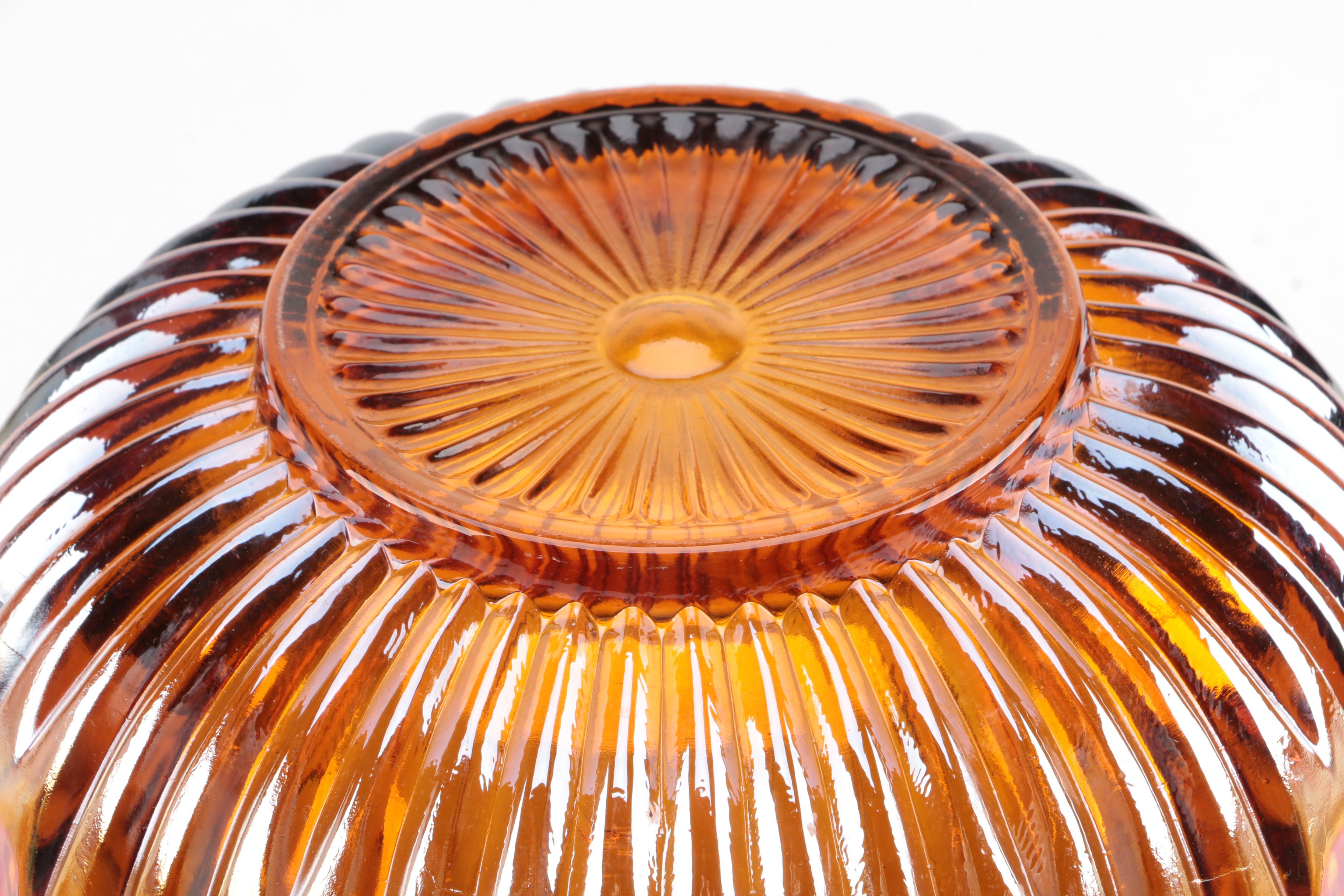 Vintage Indiana Glass "Harvest" Carnival Glass Punch Bowl Set