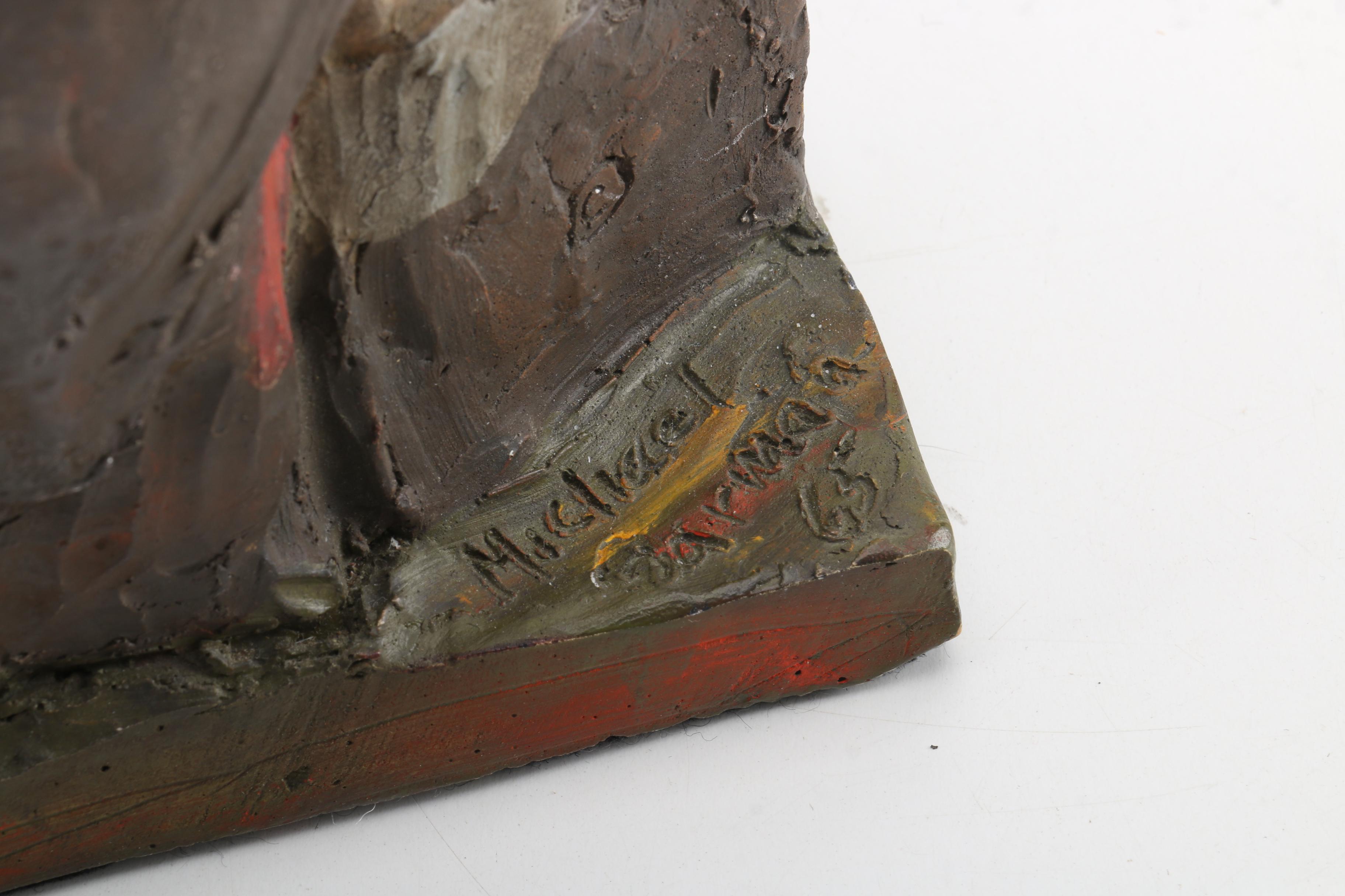 Vintage Michael Garman Sculpture of a Woman and Boy