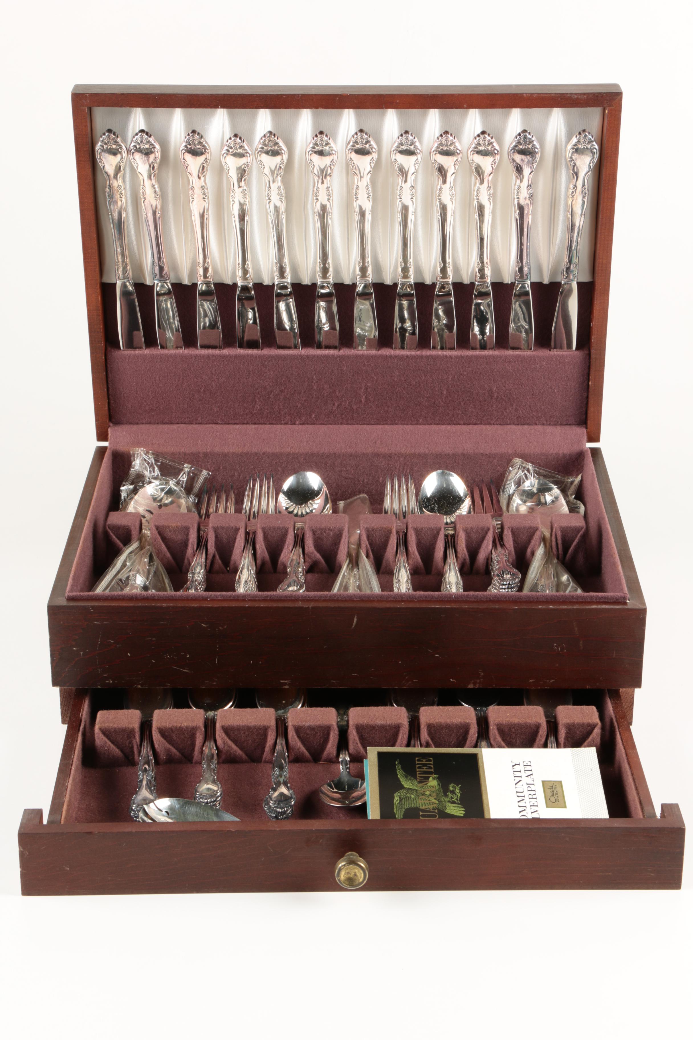 Oneida Community "Affection" Silver Plate Flatware Set