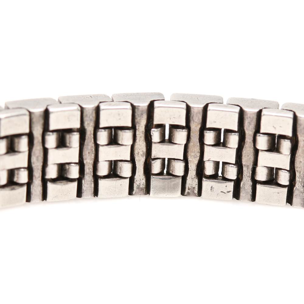 Art Deco Diamonbar Wachenheimer Bros Sterling Silver Glass Paste Buckle Bracelet