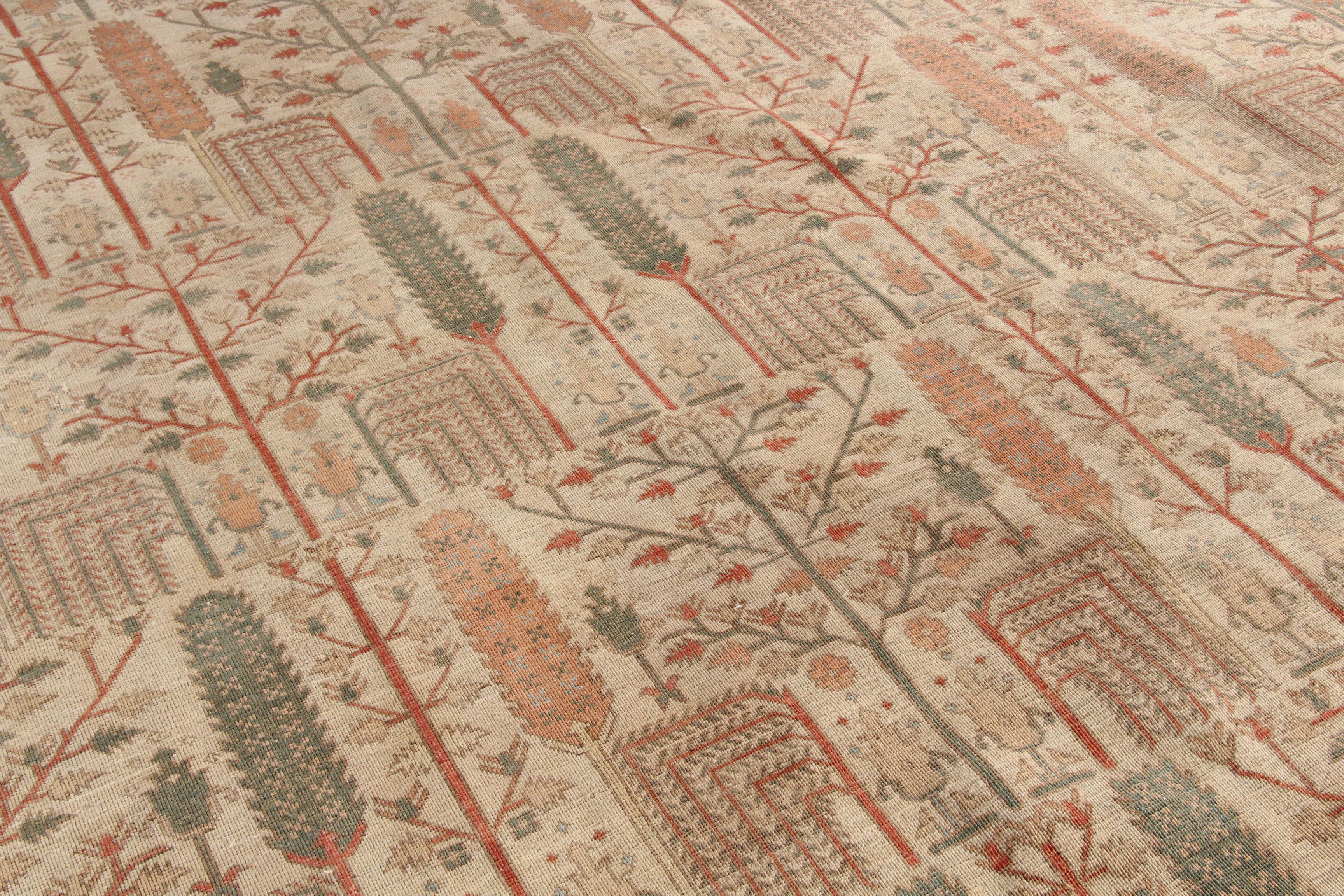 Large Hand-Knotted Indo-Bakhtiari Area Rug