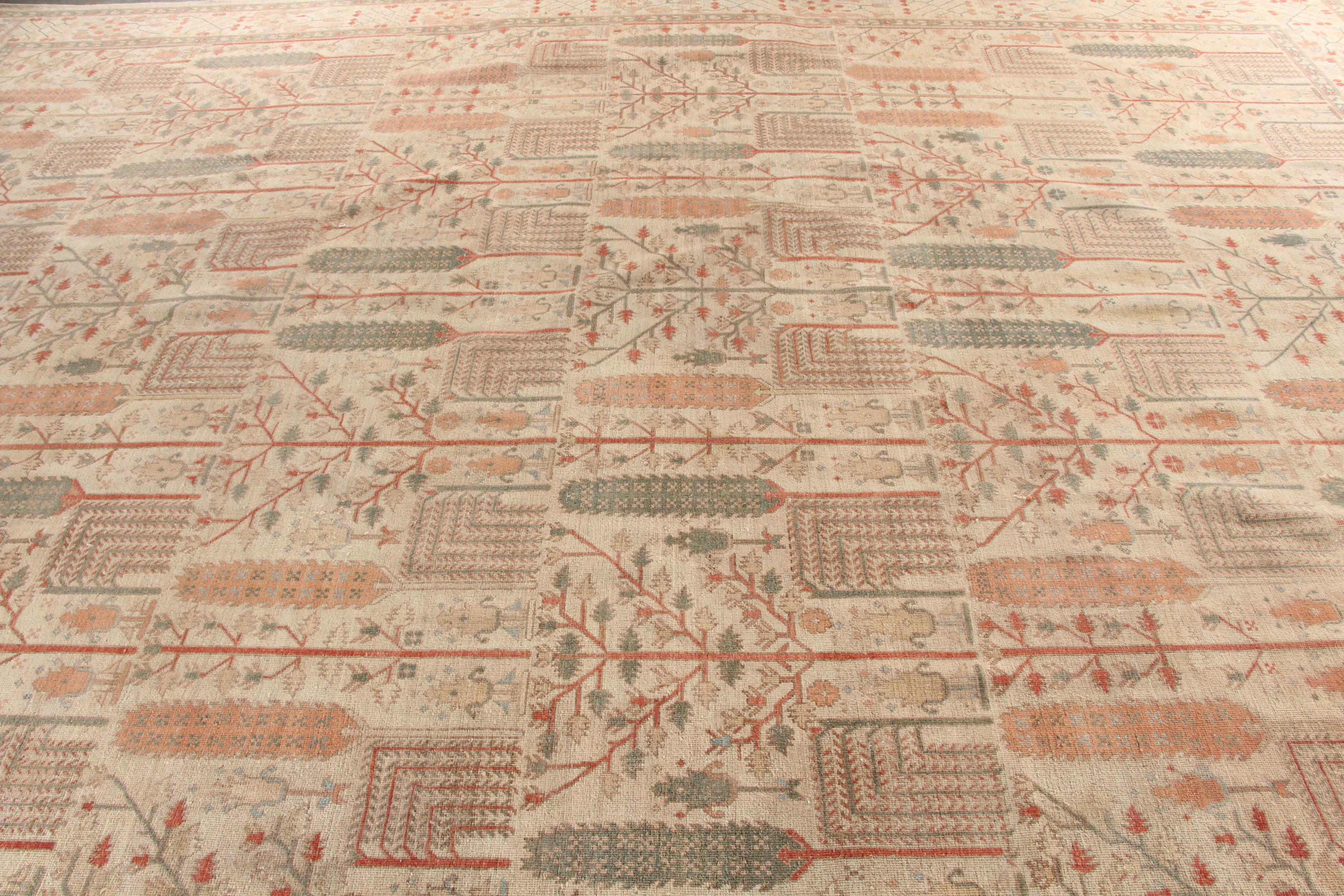 Large Hand-Knotted Indo-Bakhtiari Area Rug