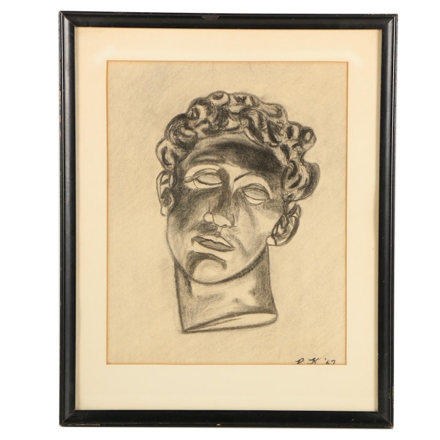 Charcoal Drawing of Male Bust