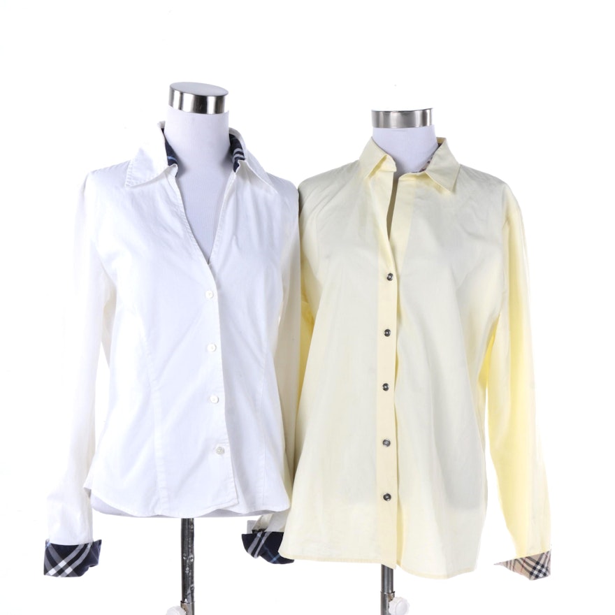 Women's Burberry Button-Front Long Sleeve Shirts