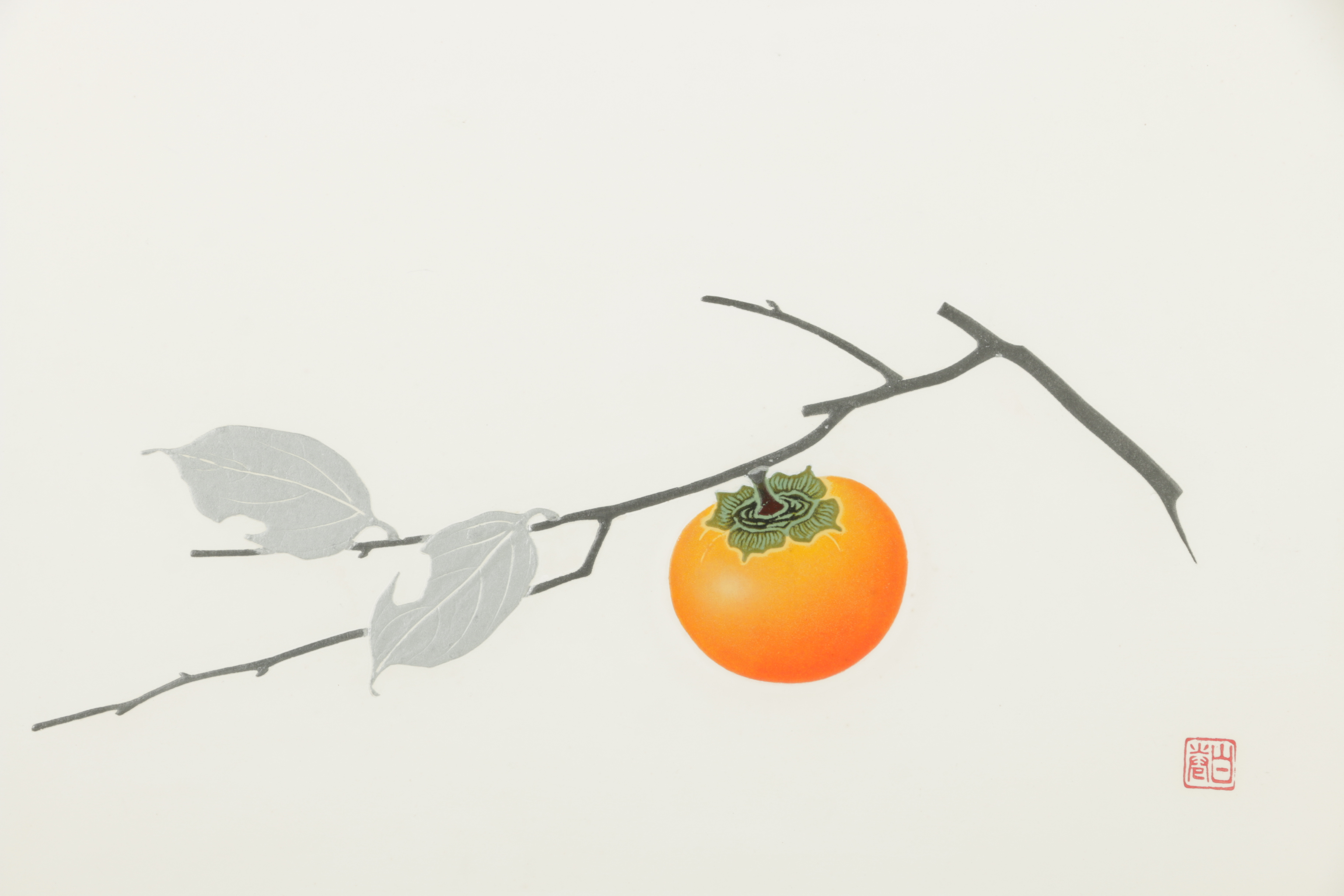 Haku Maki Woodcut Print "81-35 (Persimmon)"
