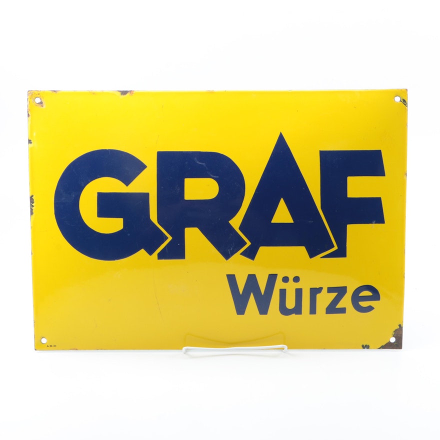 Metal and Enamel German Sign